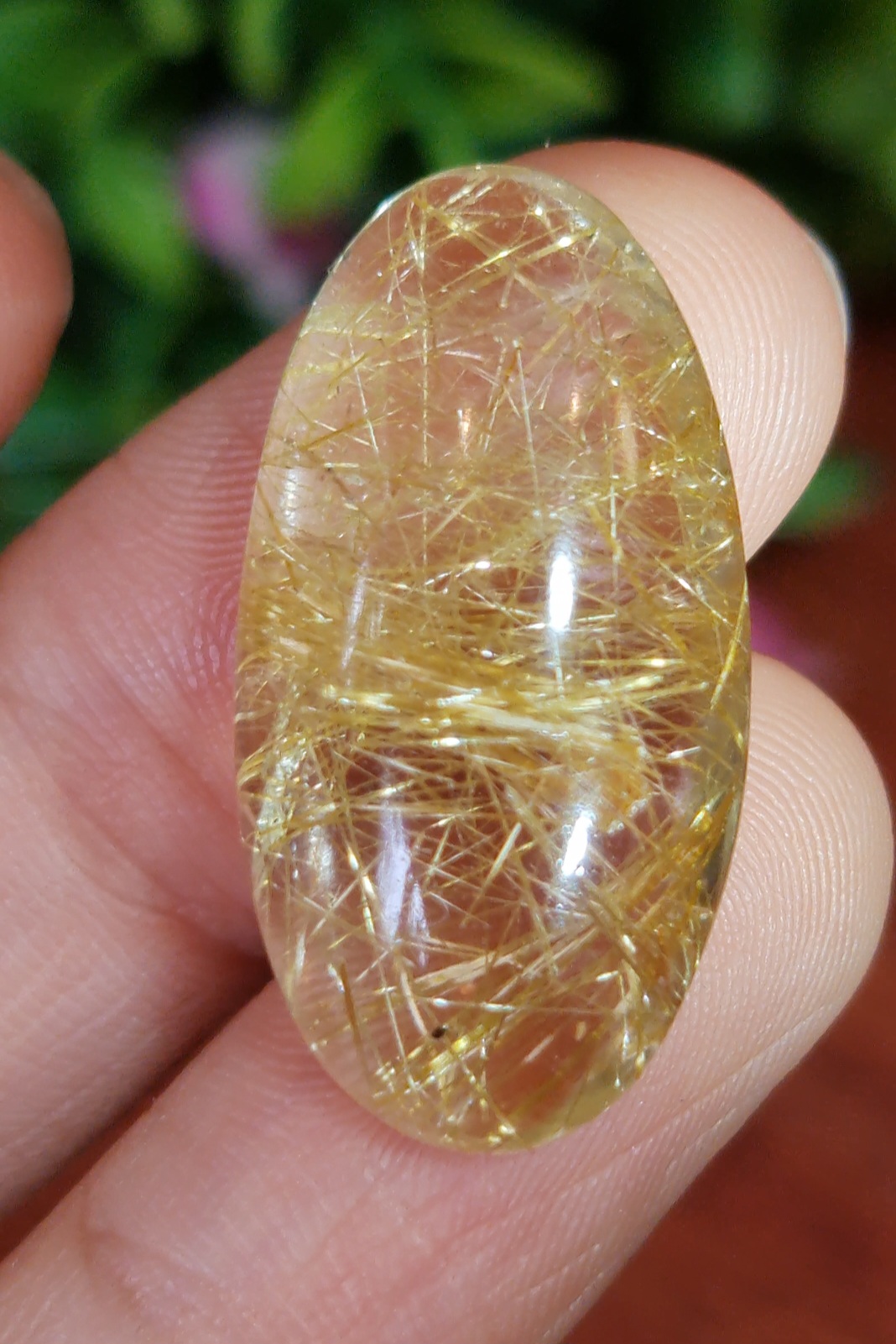 ไหมทอง ควอตซ์ Golden Rutilated Quartz 26.08 กะรัต Cts.พลอยแท้ อัญมณีมงคลประจําวันเกิด เครื่องประดับพลอย