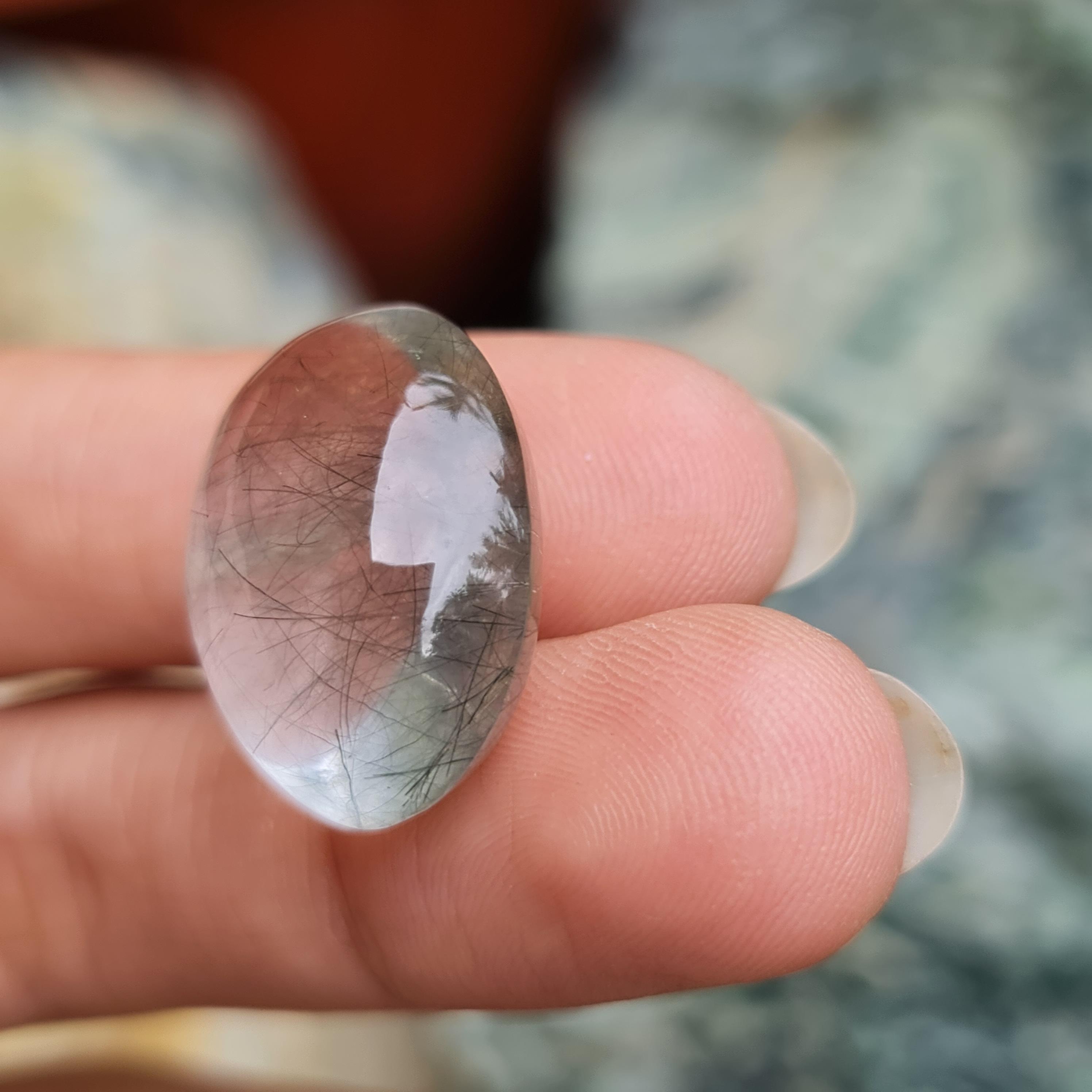 โป่งข่าม ควอตซ์ Rutilated Quartz 33.15 กะรัต Cts. พลอยแท้ อัญมณีมงคลประจําวันเกิด เครื่องประดับพลอย