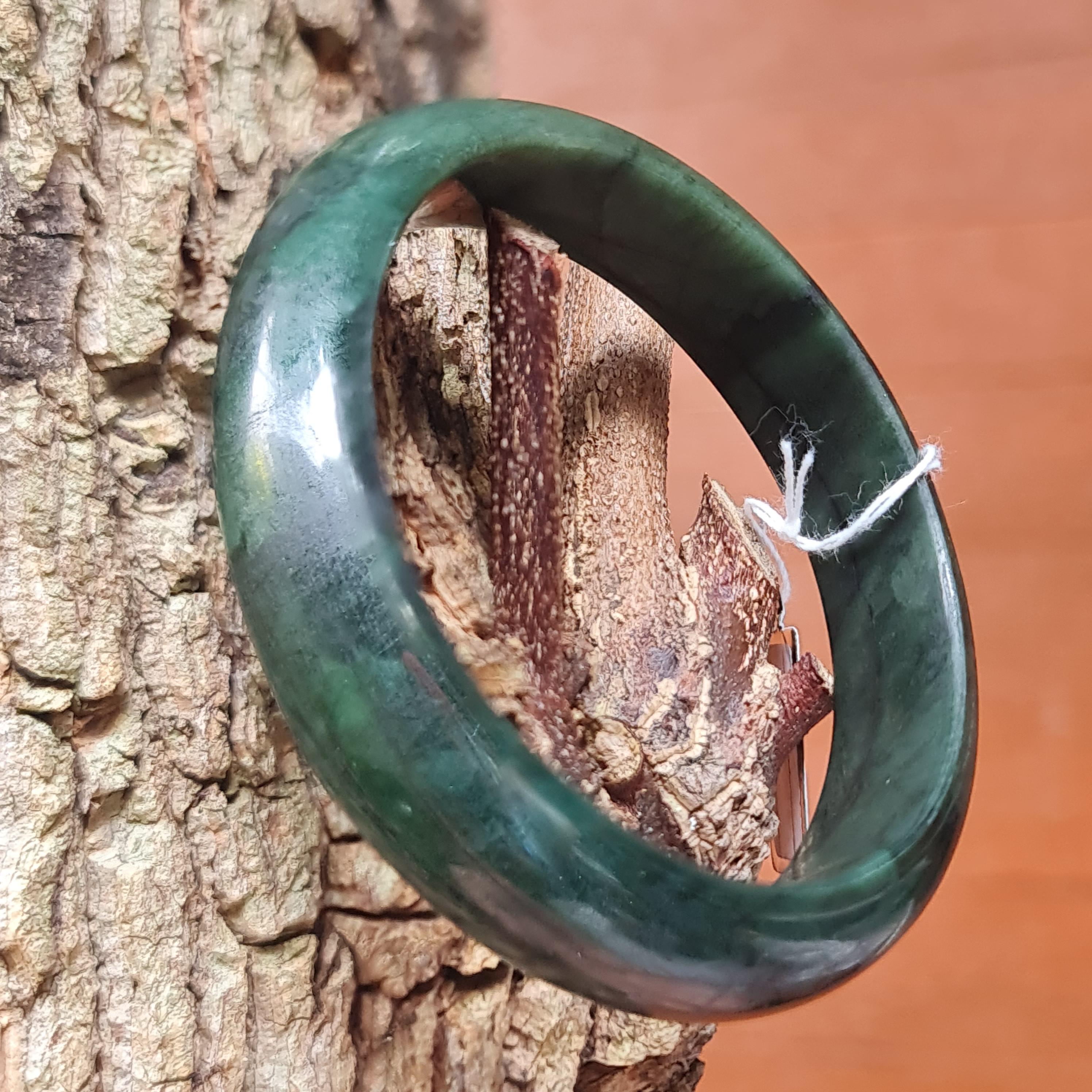 JB6804064 หยก พม่า แท้ Jade กำไลหยก 57.7 มม. (Jadeite bracelet) พม่า (Myanmar)