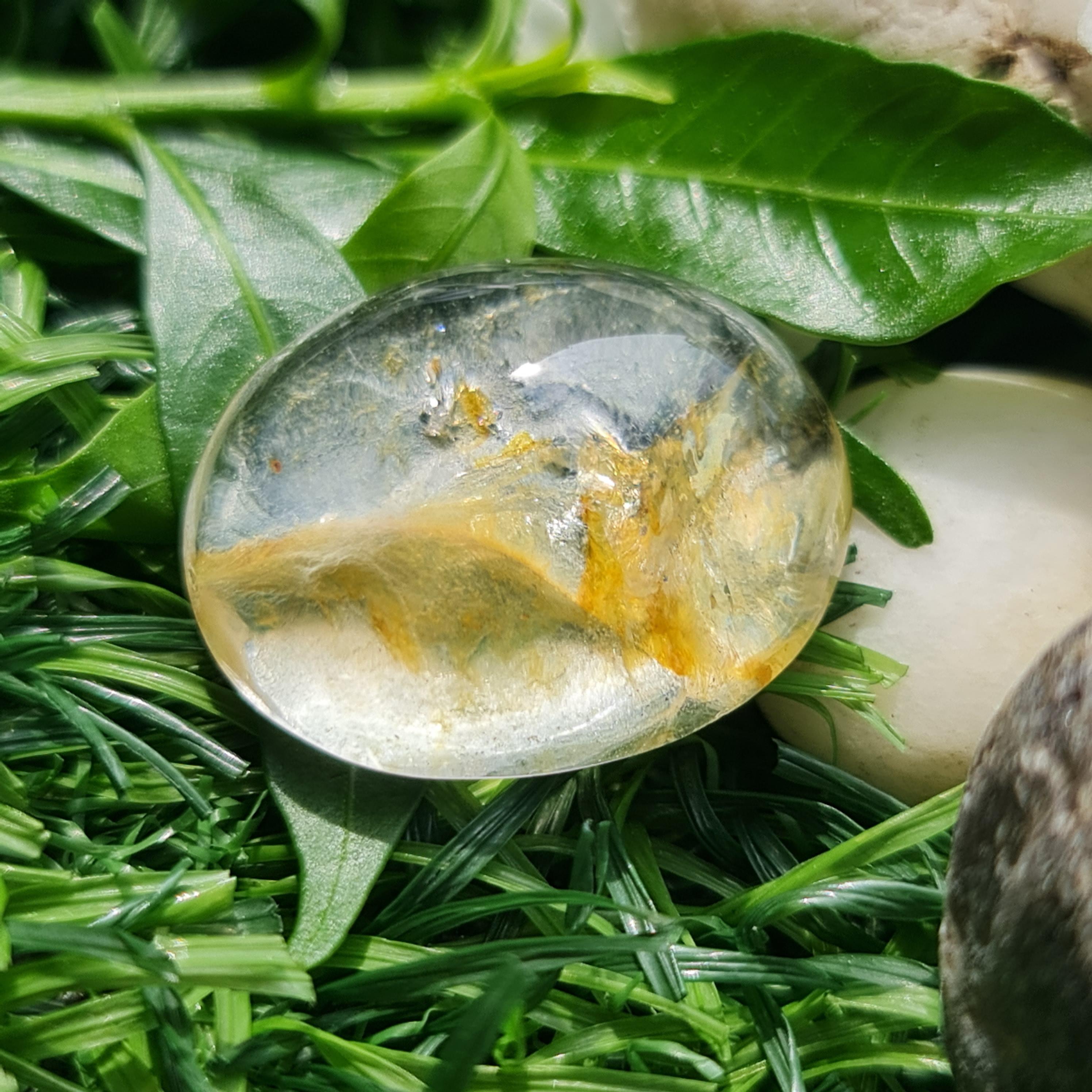 โป่งข่าม ควอตซ์ Rutilated Quartz 31.58 กะรัต Cts. พลอยแท้ อัญมณีมงคลประจําวันเกิด เครื่องประดับพลอย