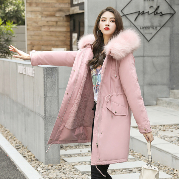 Overcoat เสื้อโค้ทกันหนาวซับเฟอร์ขนนุ่มใส่ติดลบลุยหิมะ มีฮู้ดเฟอร์ถอดได้ (12391X)