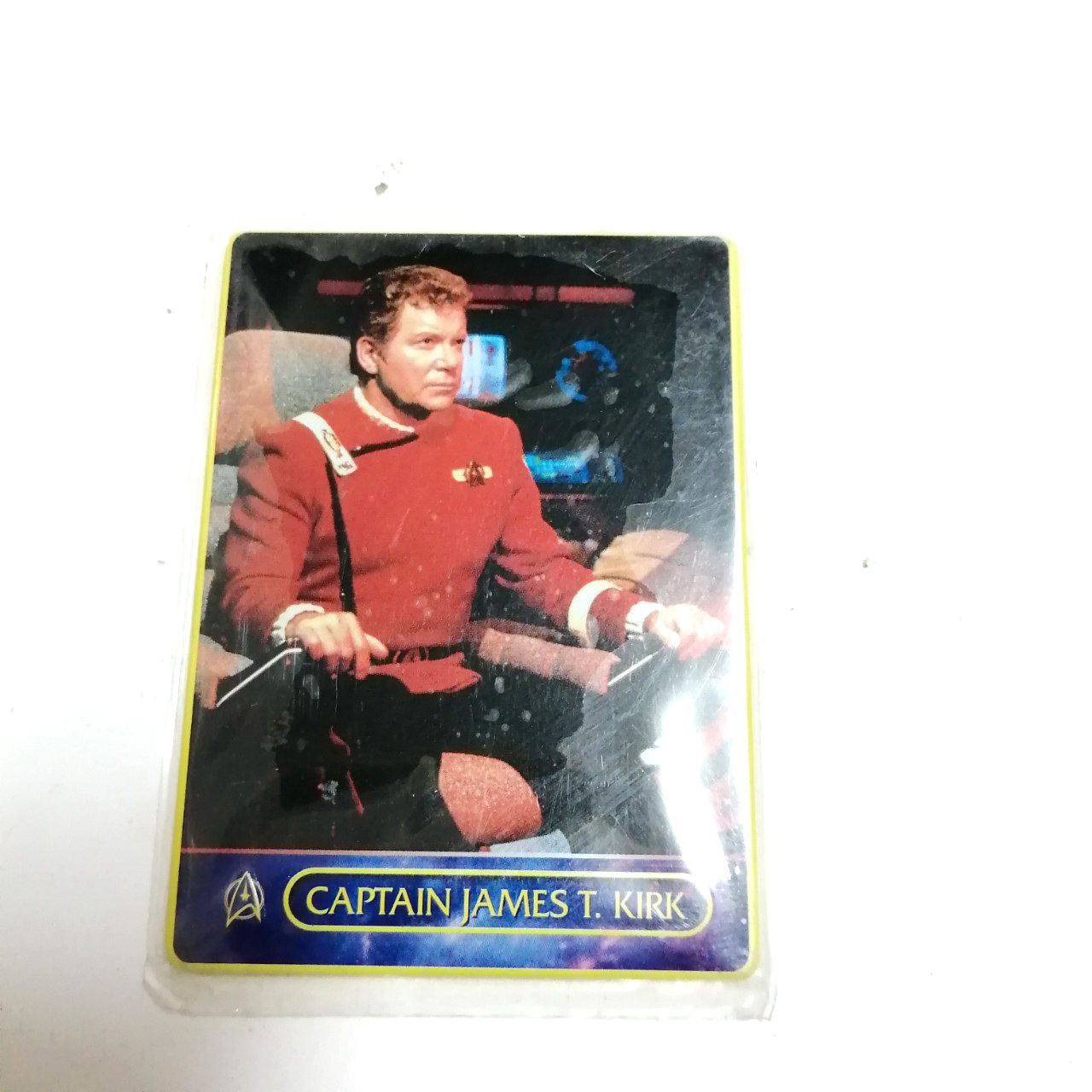 แผ่นสังกะสี รูป กัปตันเคิร์ก จากภาพยตร์สตาร์เทรค star trek จาก ชุดทีวีซีรีย์ 1968 งานเก่าหายาก สภาพดีมีพลาสติกหุ้ม ขายทั้งชุด4ใบไม่แยก