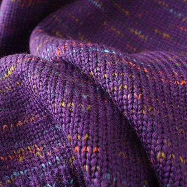 เดรสคอเต่ากันหนาวตัวยาว ไหมพรมวูลหนาถักสลับสี (12029LM)