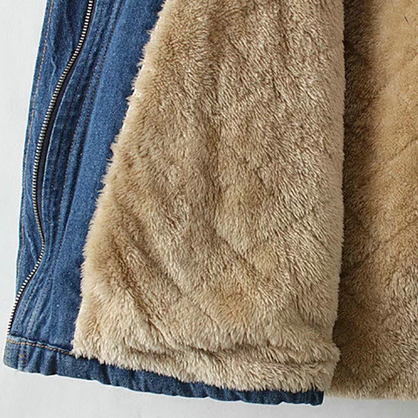 เสื้อโค้ทยีนส์กันหนาวใส่ติดลบ มีฮู้ด ซับขนนุ่ม (11650LM)