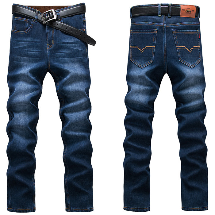 กางเกงยีนส์กันหนาวผู้ชาย รุ่นหนามีซับขนนุ่ม (10177MM)