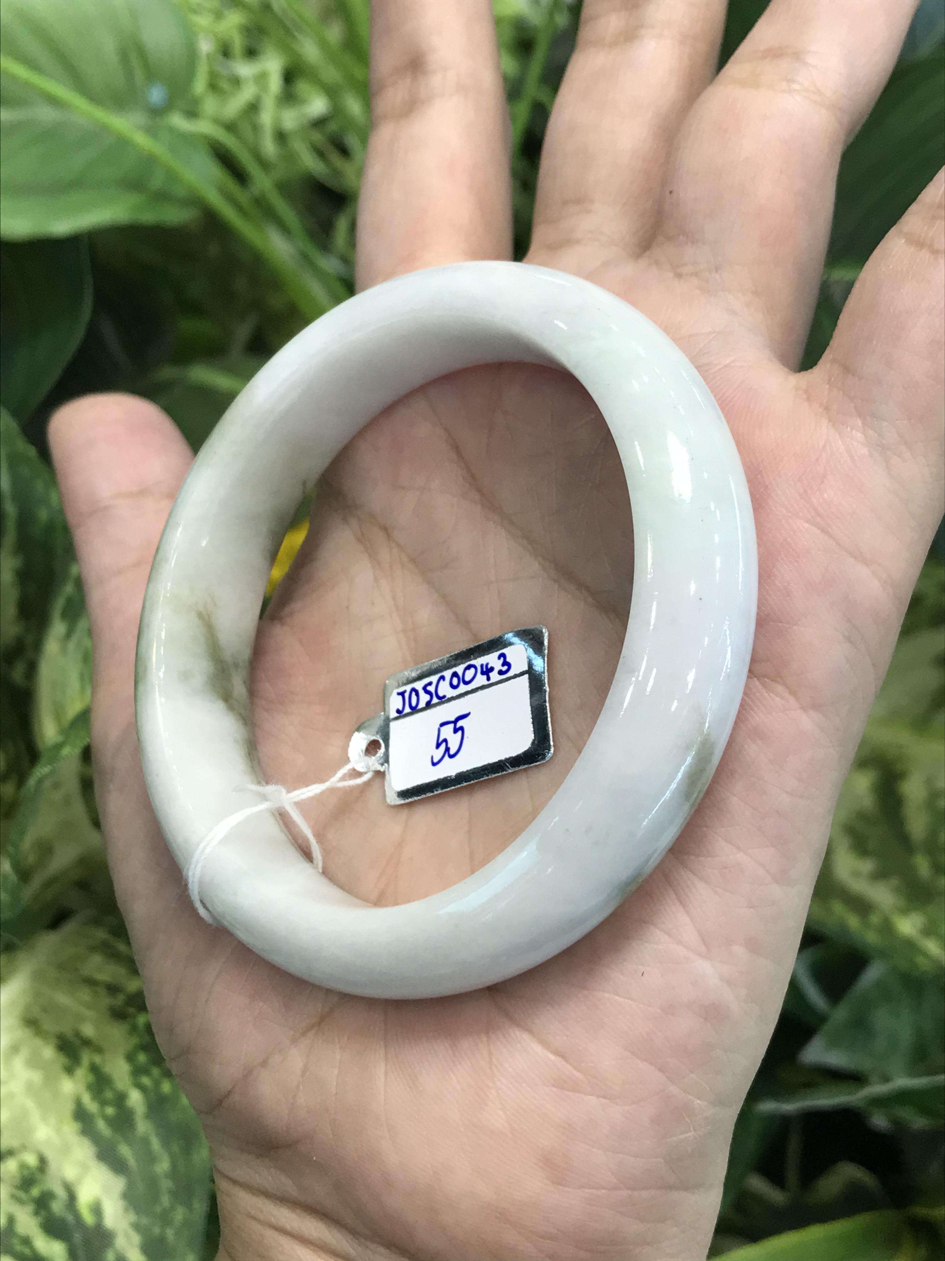 J05C0043 หยก พม่า แท้ Jade กำไลหยก 55 มม. (Jade bracelet) พม่า (Myanmar)