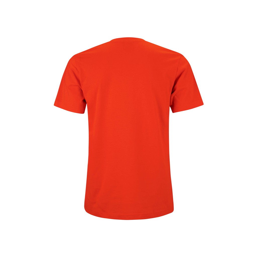 เสื้อยืด OV102 คอวี ผ้าCotton100% 32 เนื้อนุ่ม ใส่สบาย สีแดงอมส้ม