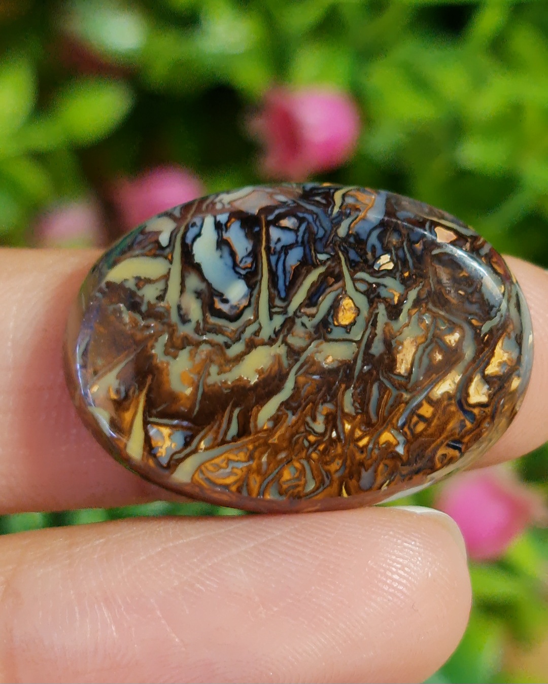 พลอย โบลเดอร์ โอปอล ออสเตรเลีย Australian Boulder Opal 26.9 กะรัต (Cts.) พลอยแท้ อัญมณีมงคลประจําวันเกิด เครื่องประดับพลอย