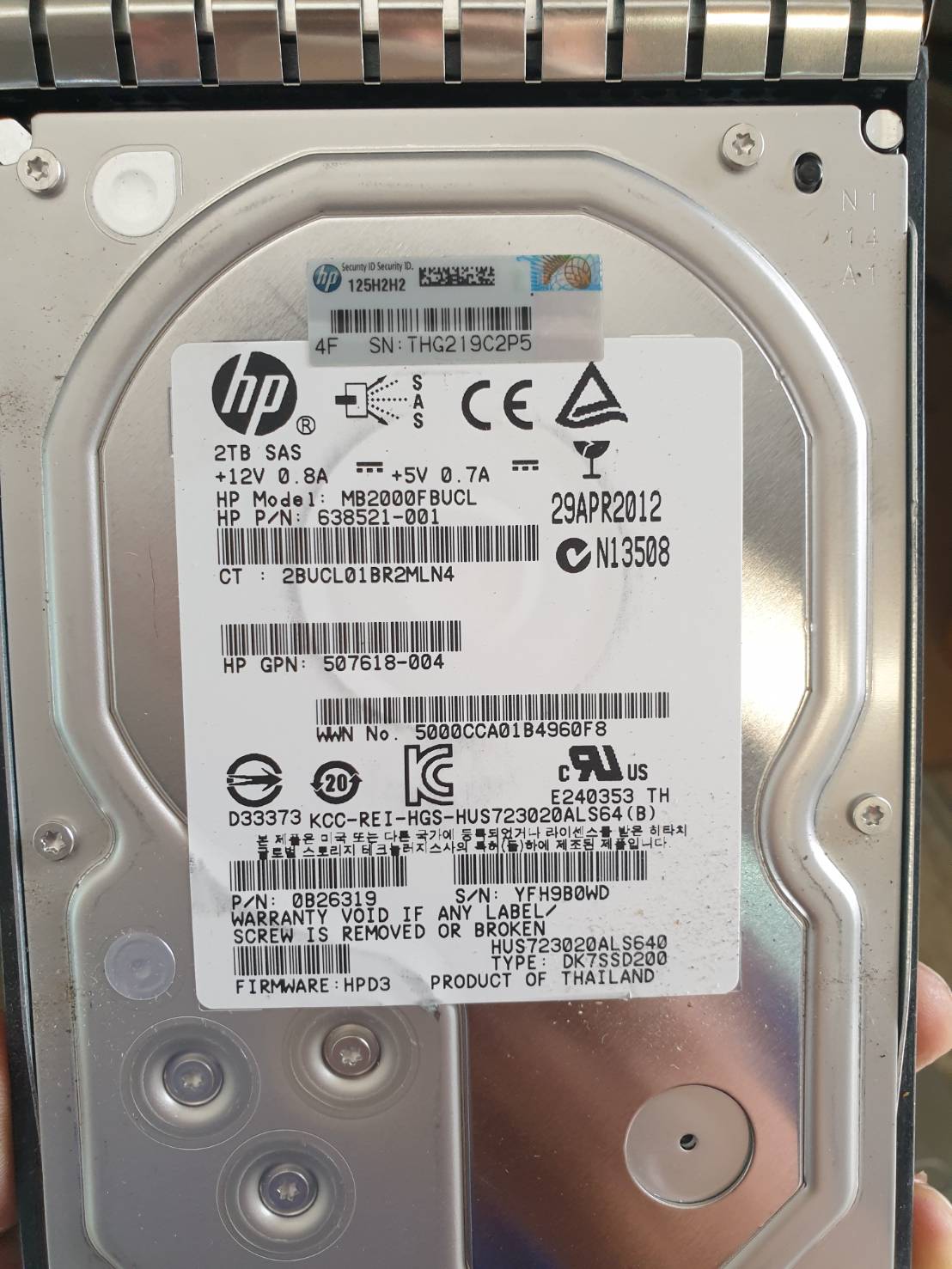 hp storage work 2 TB x12