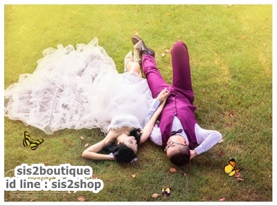 ชุดแต่งงาน เกาะอก หน้าสั้นหลังยาว