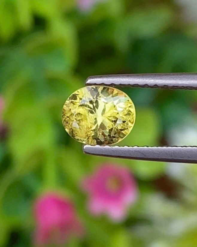 พลอย คริโซเบริล (Chrysoberyl) 1.06 กะรัต (Cts.) พลอยแท้ อัญมณีมงคลประจําวันเกิด เครื่องประดับพลอย