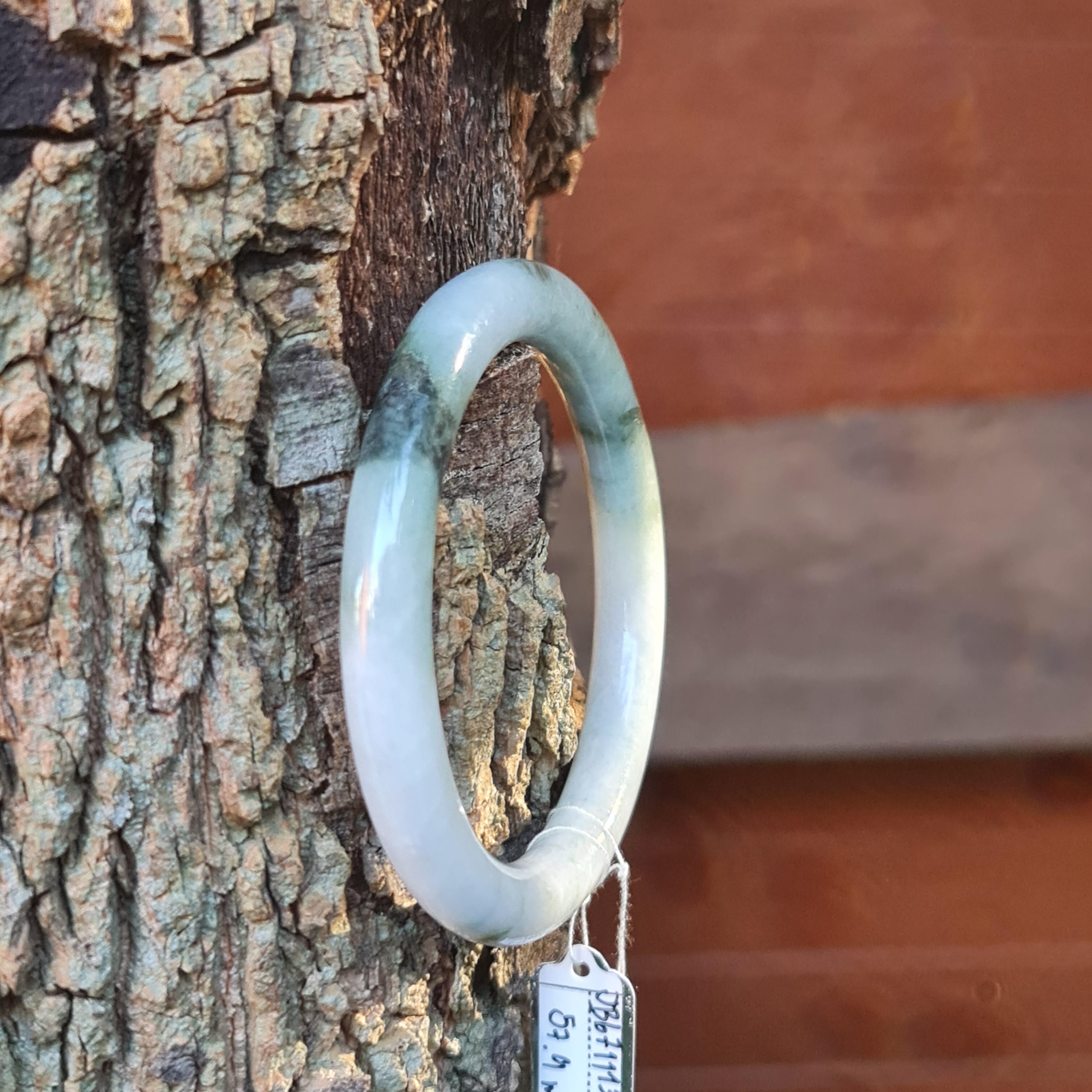 JB6711133 หยก พม่า แท้ Jade กำไลหยก 57.9 มม. (Jadeite bracelet) พม่า (Myanmar)