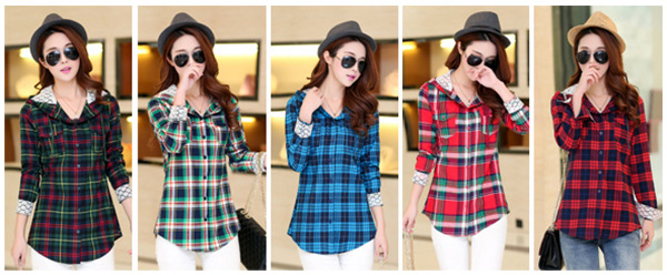 เสื้อแจ็คเก็ตเชิ้ตลายสก็อตผ้านิ่ม มีฮู้ดซับผ้าลูกไม้ (11222AL)