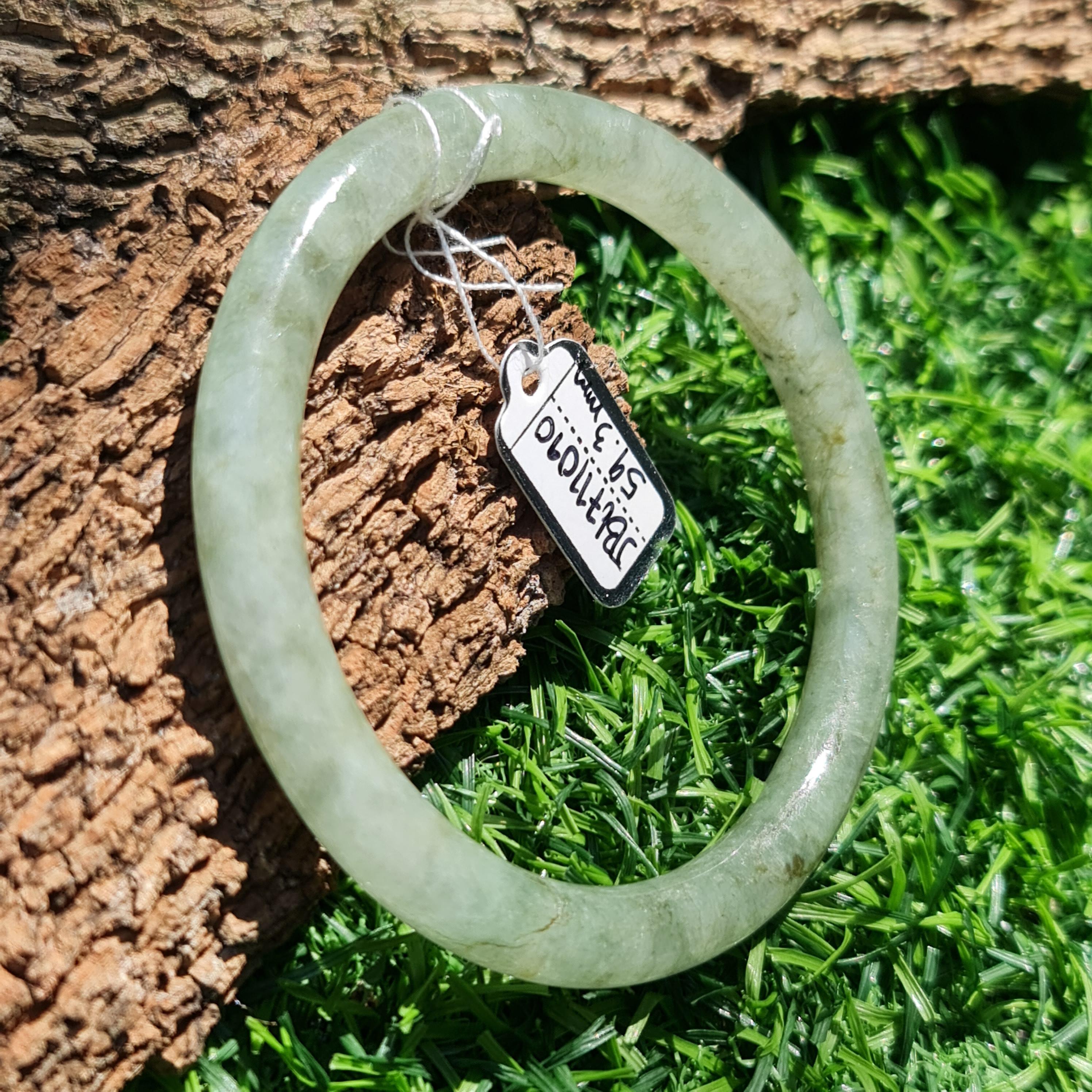 JB6711090 หยก พม่า แท้ Jade กำไลหยก 59.3 มม. (Jadeite bracelet) พม่า (Myanmar)