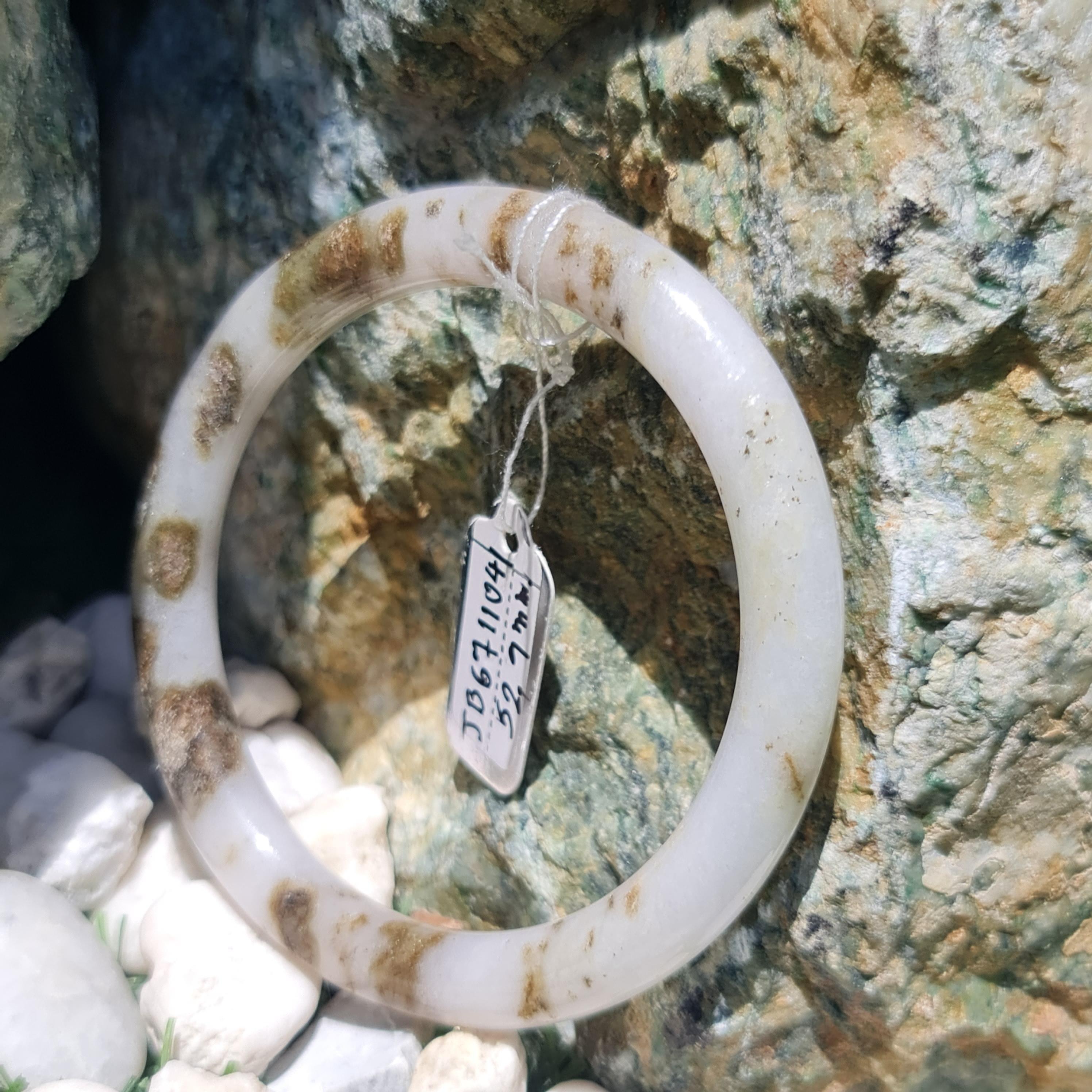 ฺ๋JB6711041 หยก พม่า แท้ Jade กำไลหยก 52.9 มม. (Jadeite bracelet) พม่า (Myanmar)