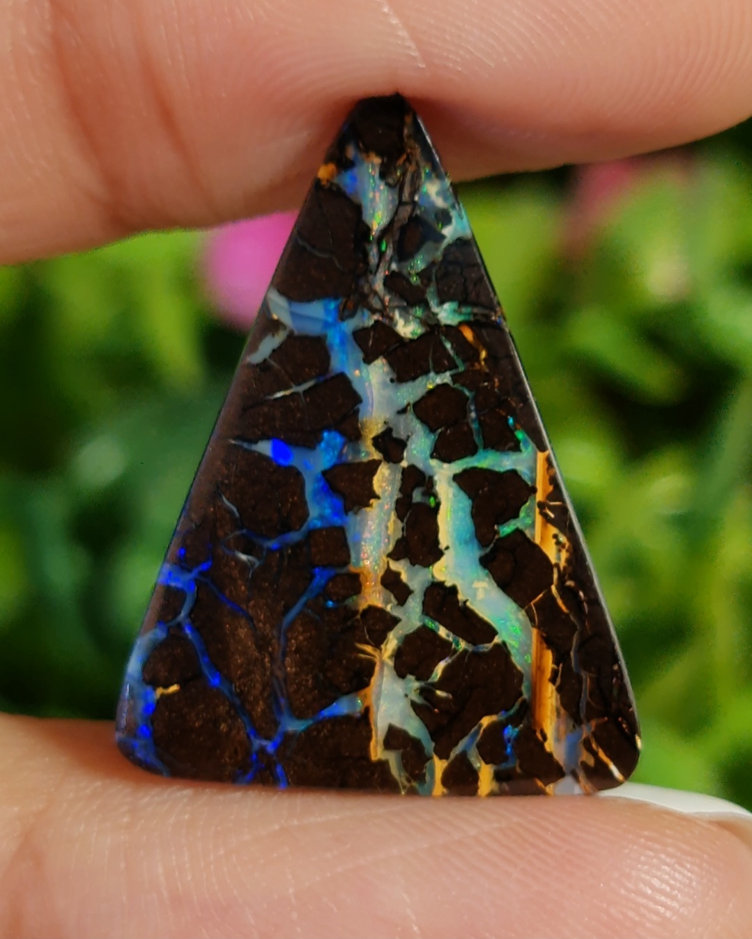 พลอย โบลเดอร์ โอปอล ออสเตรเลีย Australian Boulder Opal 16.00 กะรัต (Cts.) พลอยแท้ อัญมณีมงคลประจําวันเกิด เครื่องประดับพลอย