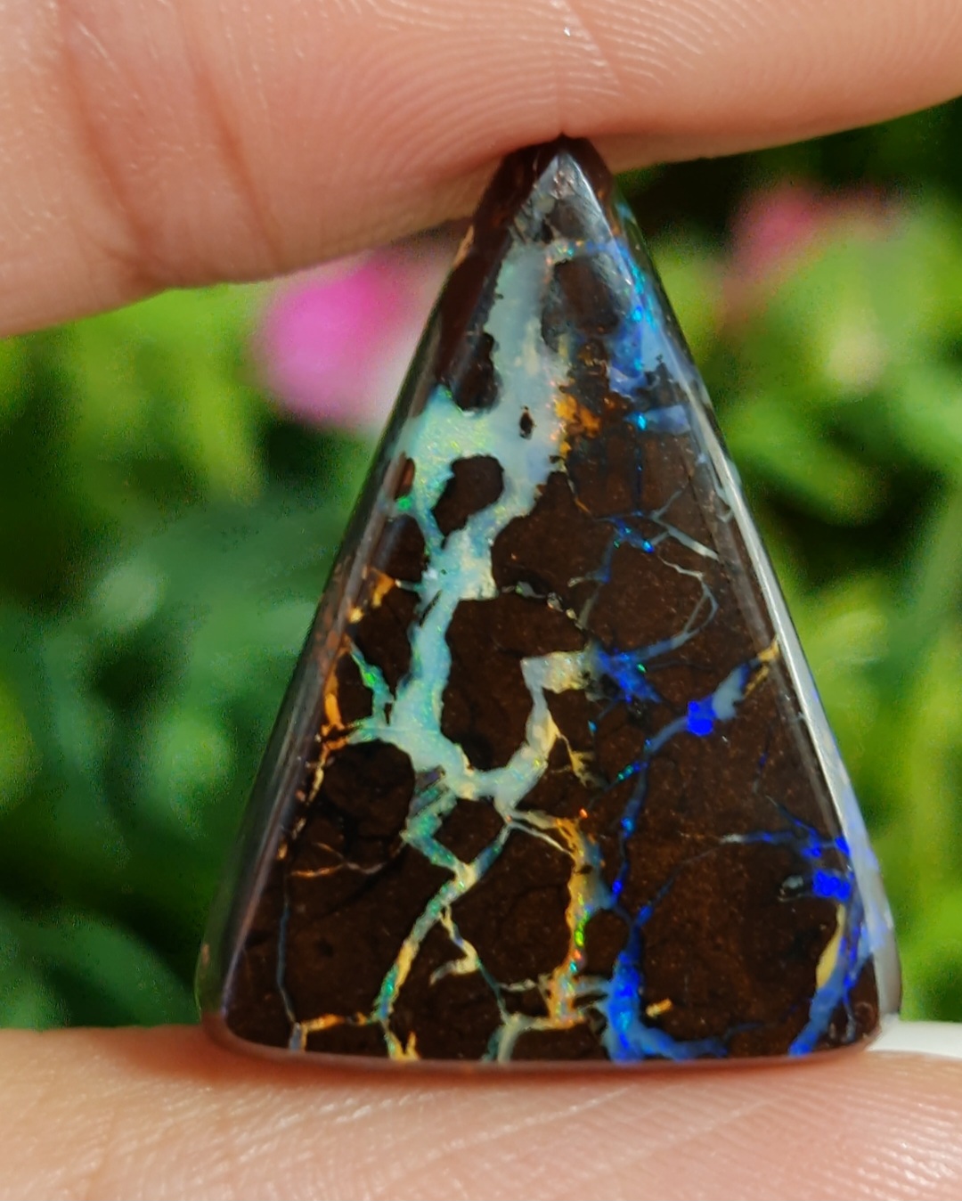 พลอย โบลเดอร์ โอปอล ออสเตรเลีย Australian Boulder Opal 16.00 กะรัต (Cts.) พลอยแท้ อัญมณีมงคลประจําวันเกิด เครื่องประดับพลอย