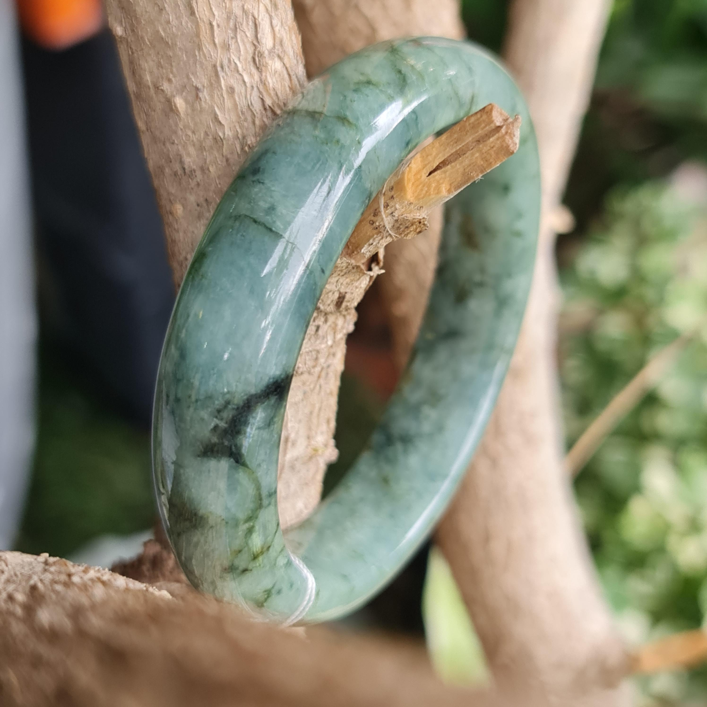 JB6804026 หยก พม่า แท้ Jade กำไลหยก 53.2 มม. (Jadeite bracelet) พม่า (Myanmar)