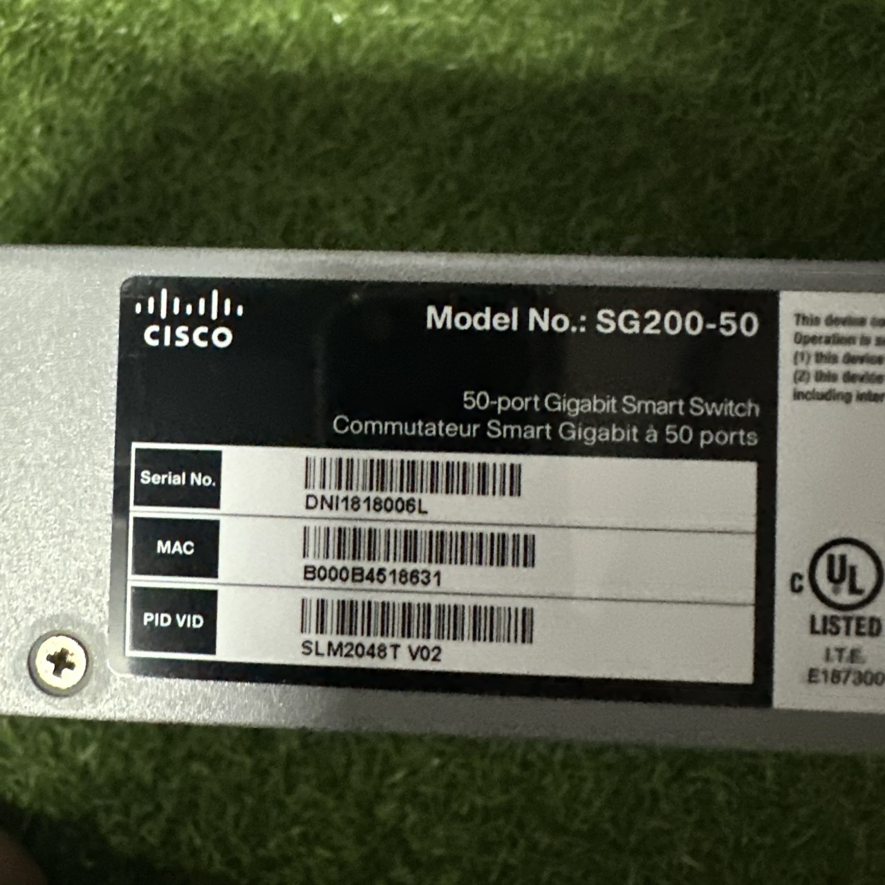 Switch Cisco SG200-50 Smart Switch 50-Port Gigabit 2 combo Mini-GBIC Layer 2