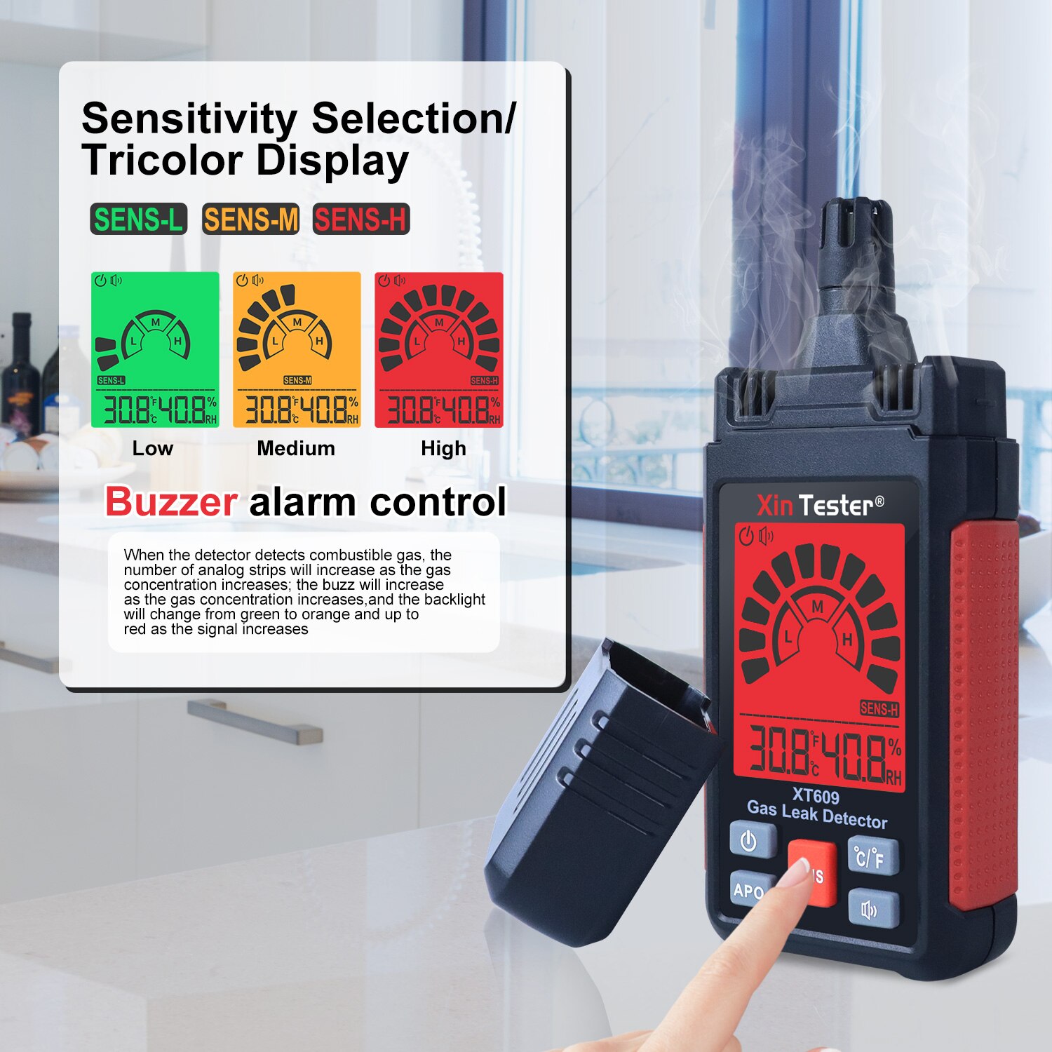 เครื่องตรวจจับแก๊สรั่ว Gas Leakage Detector HABOTEST รุ่น HT609