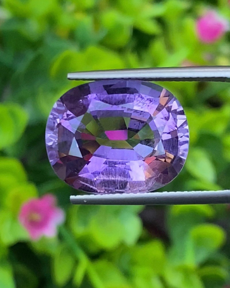 พลอย อเมทิส Amethyst 12.55 กะรัต (Cts.) พลอยแท้ อัญมณีมงคลประจําวันเกิด เครื่องประดับพลอย