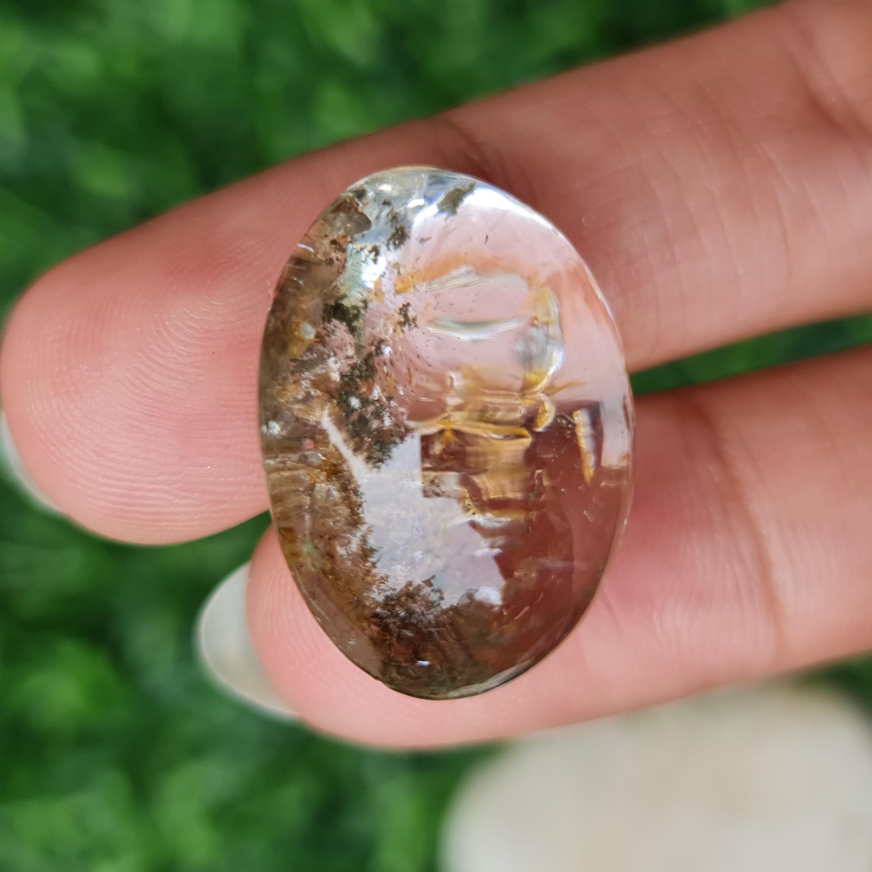 โป่งข่าม ควอตซ์ Rutilated Quartz 39.49 กะรัต Cts. พลอยแท้ อัญมณีมงคลประจําวันเกิด เครื่องประดับพลอย