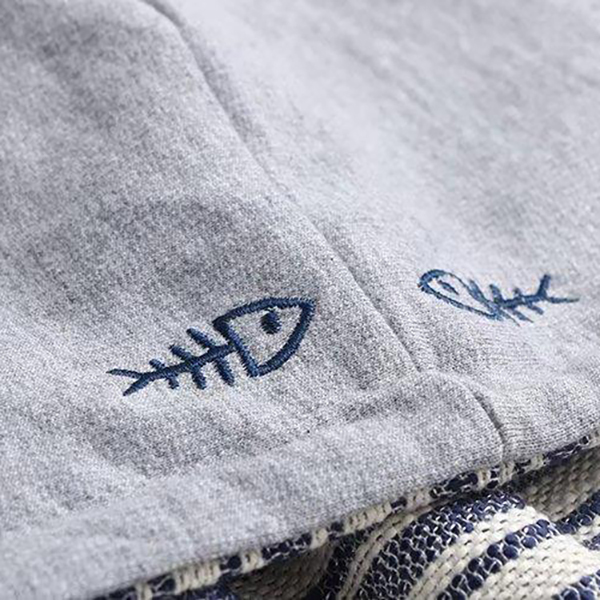 เสือแจ็คเก็ตกันหนาว มีฮู้ด ปักลายวินเทจ (12110LM)