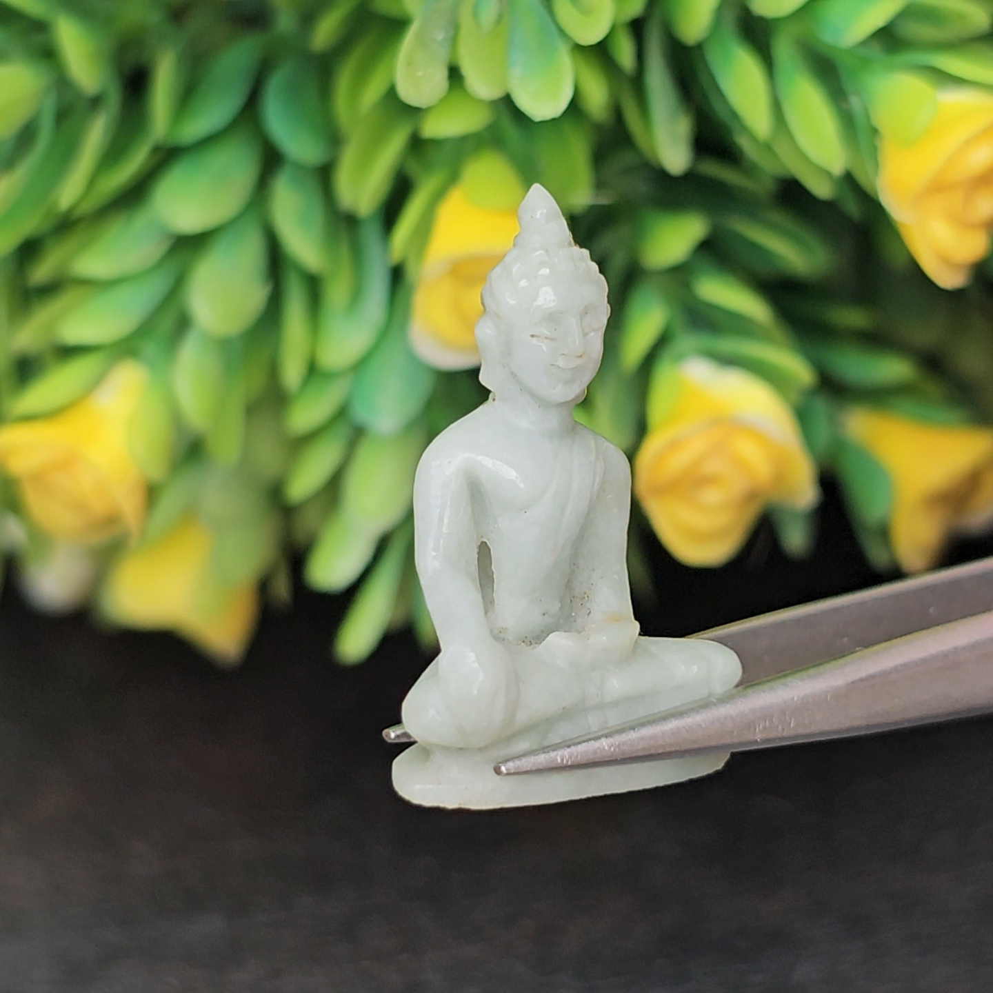 หยก แกะสลัก รูป พระ (Burmese jadeite) 15.29 กะรัต (cts.) หยก พม่า แท้