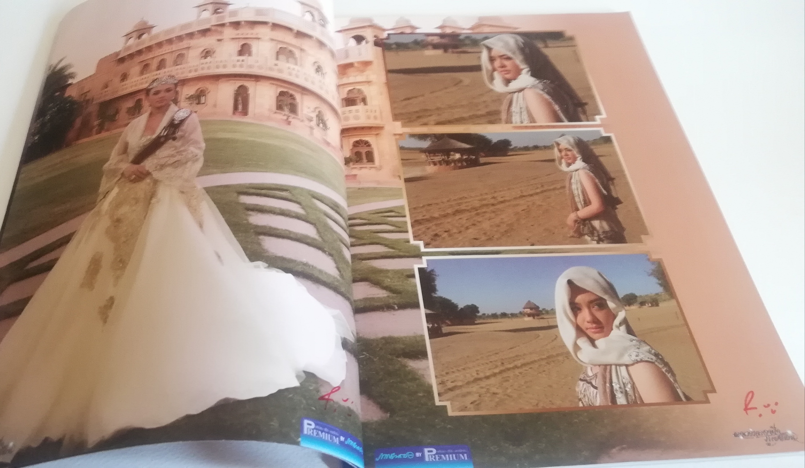 มีหลายภาพ, มุมปกด้านล่าง และด้านในเกือบทุกหน้ามีลายเซ็นต์สีแดงตามภาพ, หนังสือภาพละครช่อง3, ดาวหลงฟ้าภูผาสีเงิน