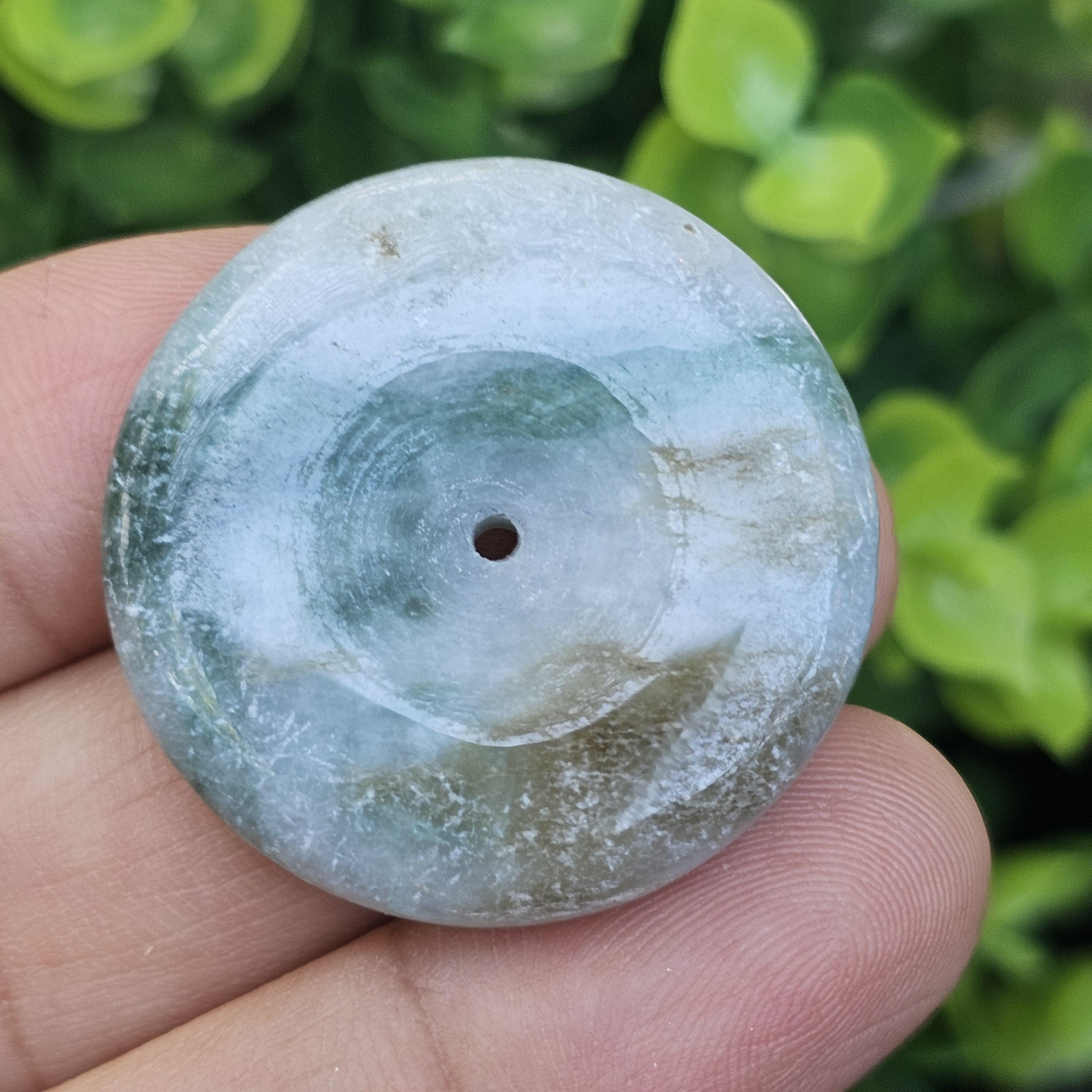 หยก พม่า แท้ Jade จี้โดนัทหยก (Bi-dise jadeite) พม่า (Myanmar) 71.53 กะรัต (Cts.)