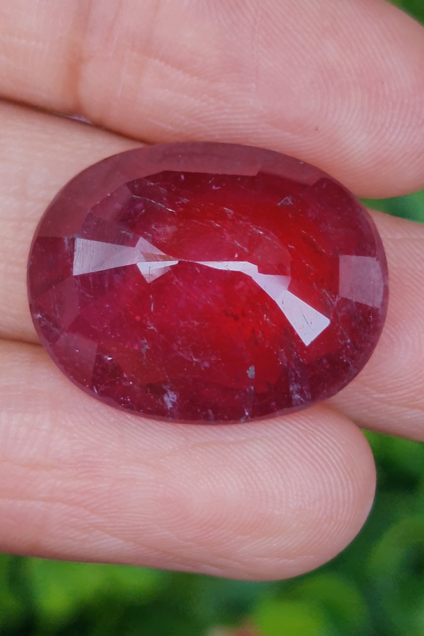 พลอย ทับทิม (Ruby Sapphire) 30.12 กะรัต (Cts.) พลอยแท้ อัญมณีมงคลประจําวันเกิด เครื่องประดับพลอย