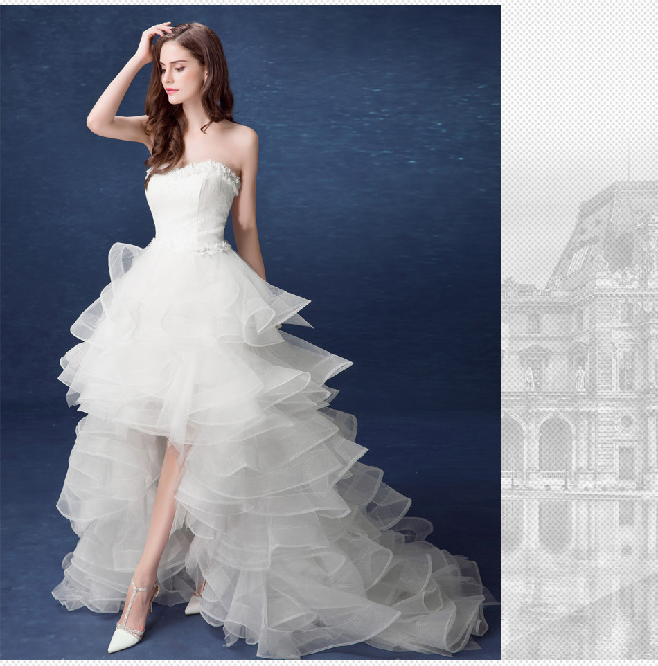 ชุดแต่งงาน เกาะอก หน้าสั้นหลังยาว