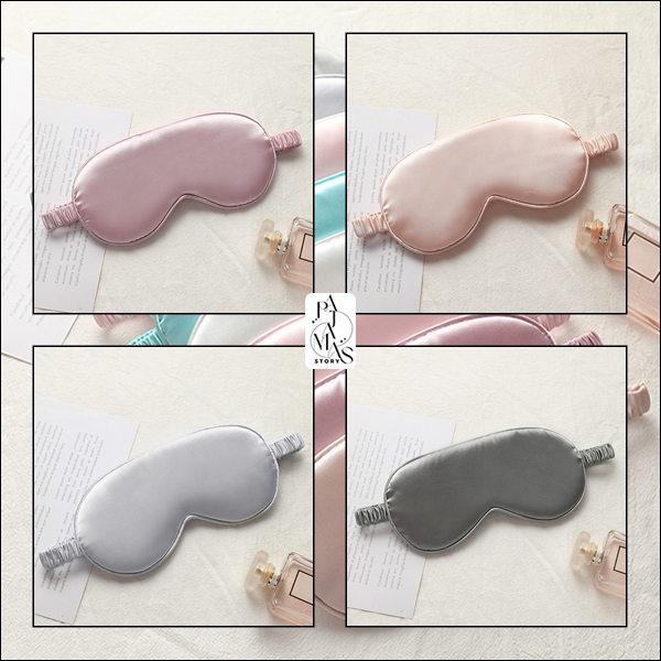 🚩พร้อมส่ง🚩ผ้าปิดตาซาตินหนานุ่ม แบบสวมหัวยางยืด ผ้าไหมนุ่มลื่นละมุนผิว กันแสงมิด - Sleeping eye cover (AC141-แบบเรียบ)