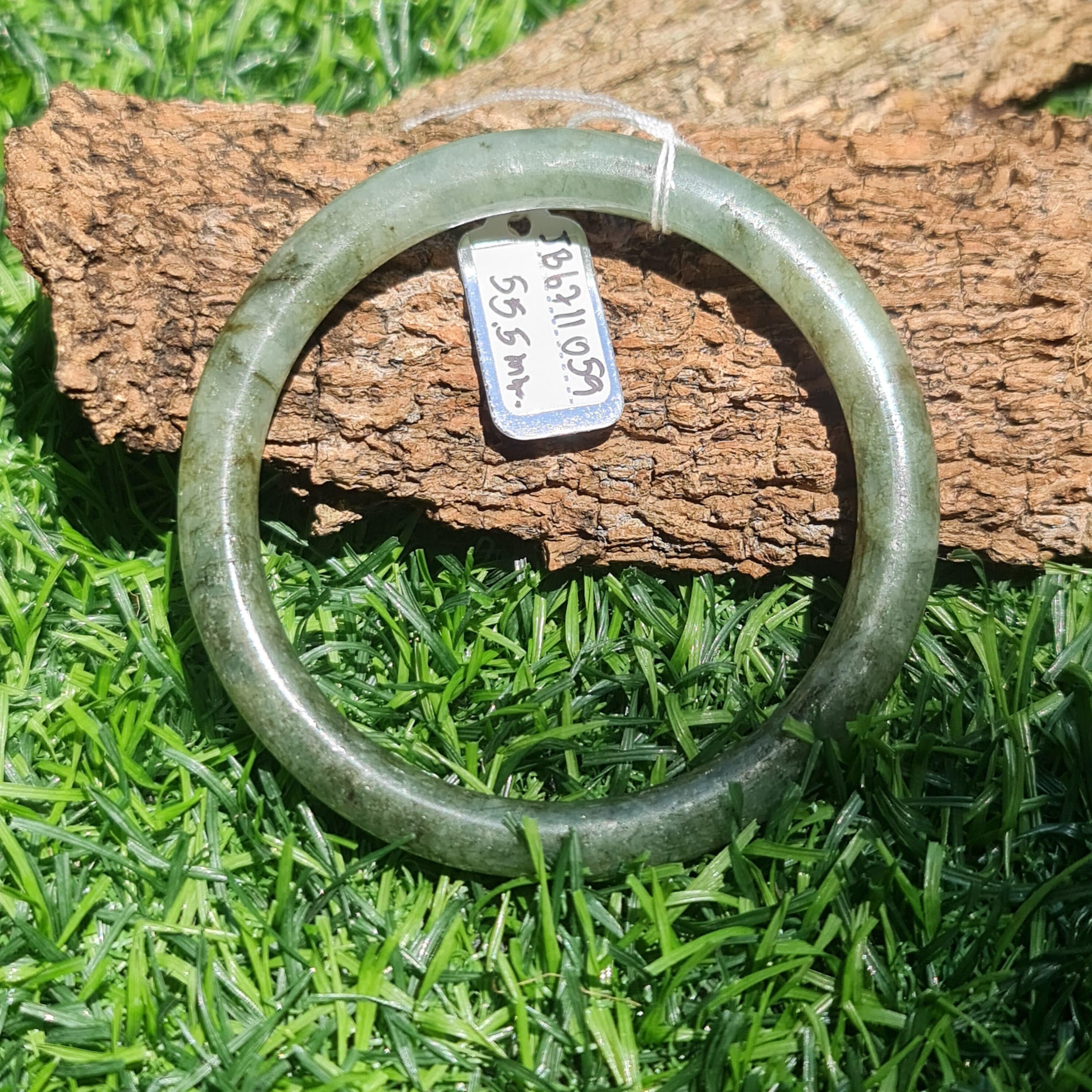 JB6711059 หยก พม่า แท้ Jade กำไลหยก 55.5 มม. (Jadeite bracelet) พม่า (Myanmar)
