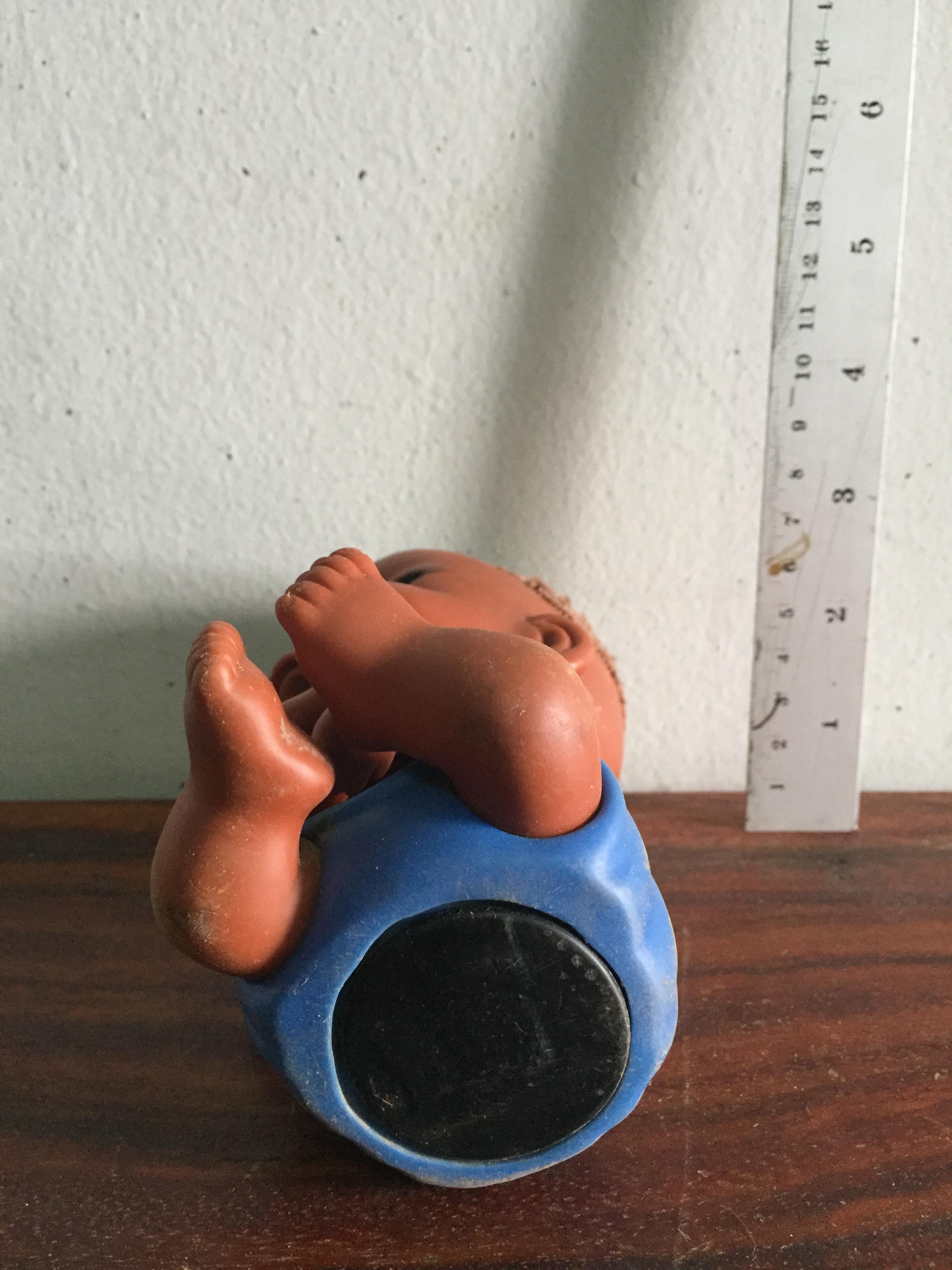 ตุ๊กตาโบราณ หัวดุ๊กดิ๊ก ขดลวดขึ้นสนิม ผมตัดหมด ตามภาพ