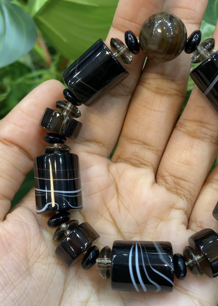 กำไลพลอยแท้ อาเกต Agate Bracelet (Free Size)