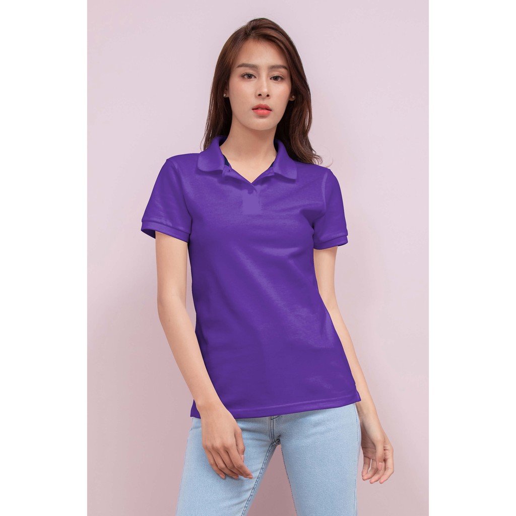 No Problem Noproblem ยอดขาย No.1 รับประกัน ไม่ย้วย ไม่ยืด ผ้านุ่ม เสื้อโปโล หญิง สีม่วงอาเมทิส