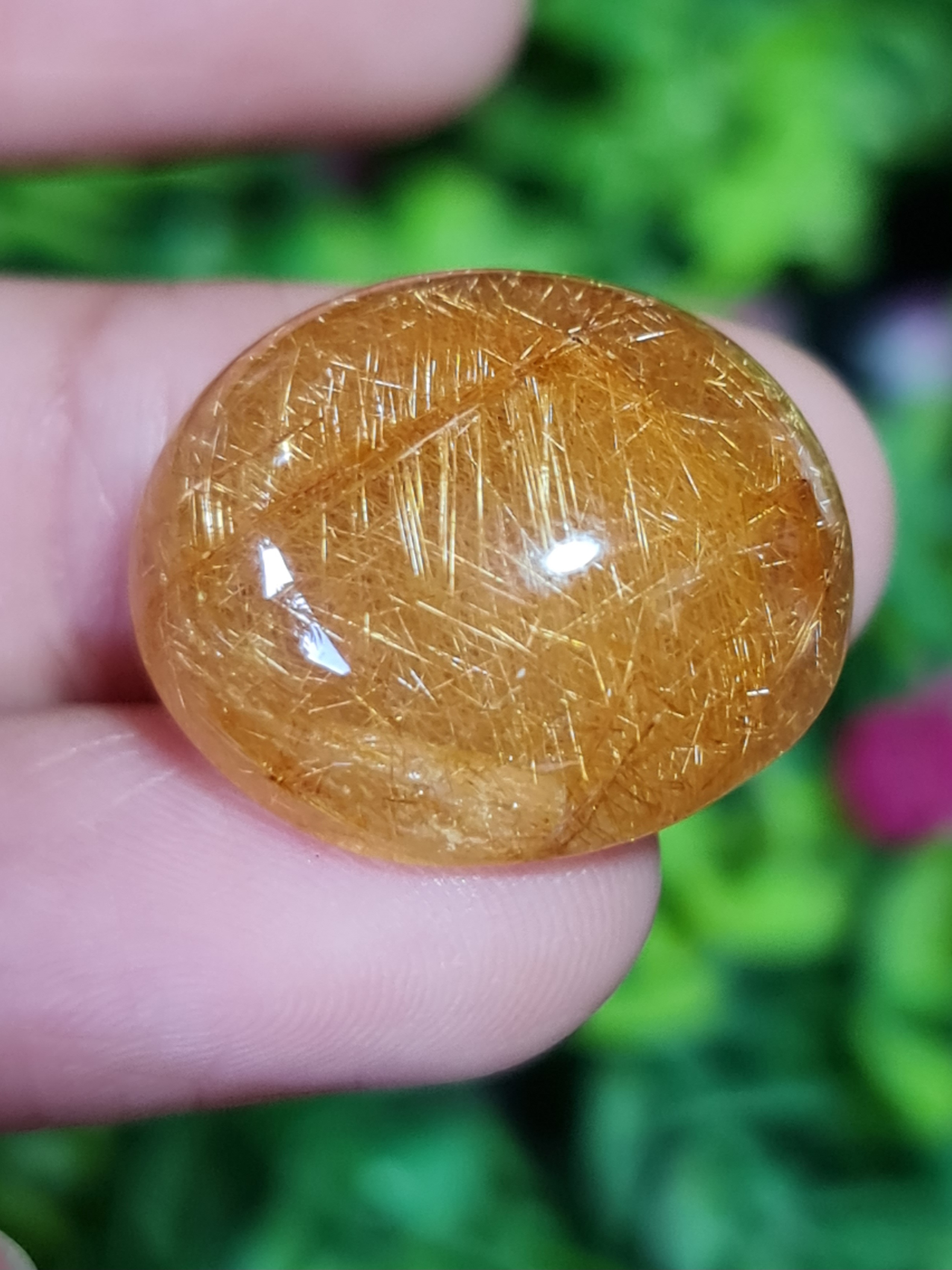ไหมทอง ควอตซ์ Golden Rutilated Quartz 36.71 กะรัต Cts.พลอยแท้ อัญมณีมงคลประจําวันเกิด เครื่องประดับพลอย