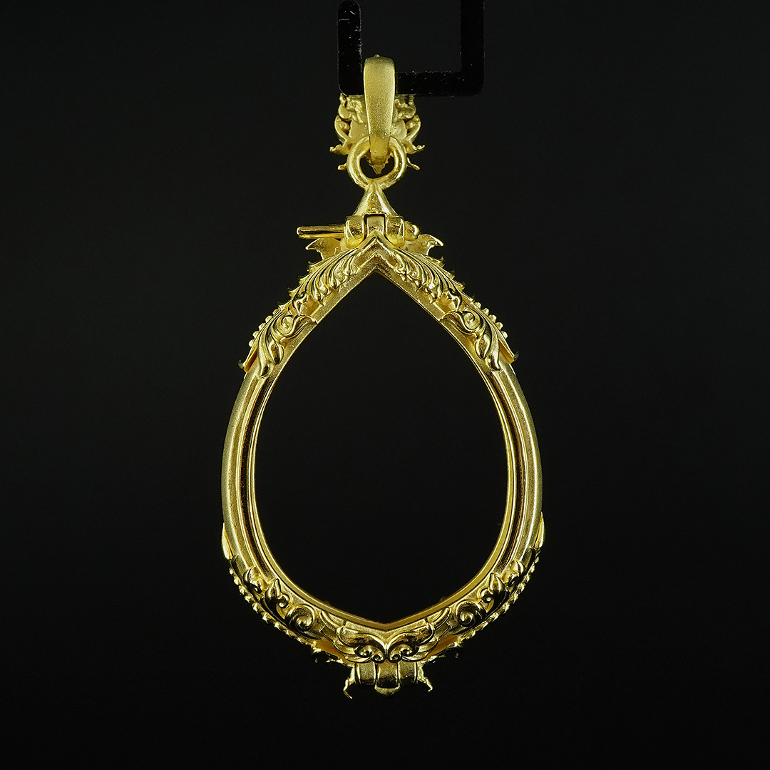 (แบบที่21.3) กรอบเนื้อบรอนซ์ชุบทอง สำหรับองค์พระขนาด ความสูง 2.8 เซนติเมตร ความกว้าง 2 เซนติเมตร