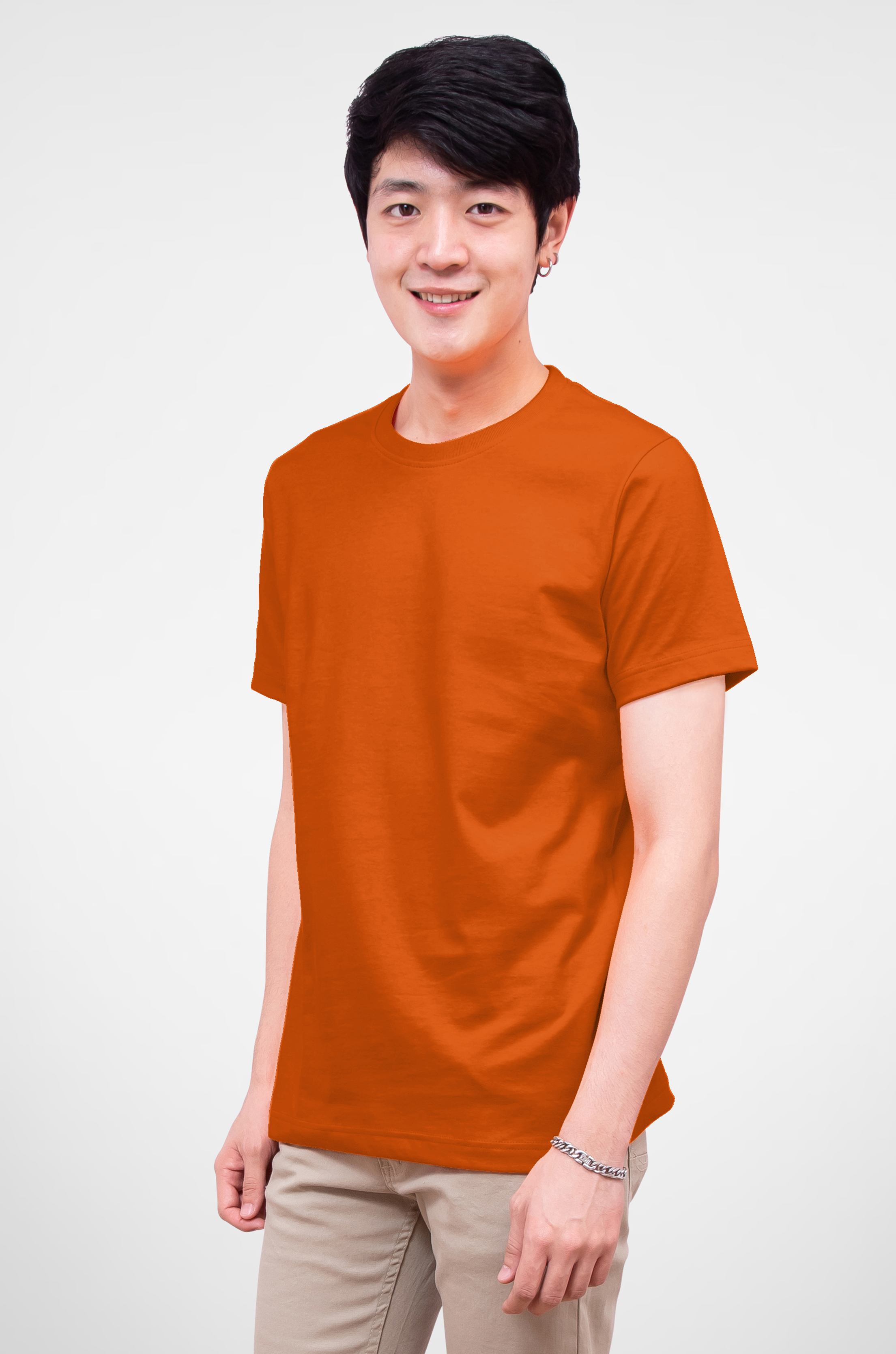 Noproblem Noproblem ยอดขาย No.1 รับประกัน ไม่ย้วย ไม่ยืด ผ้านุ่ม เสื้อยืด สีพื้น เสื้อยืดคอกลม สีอิฐ