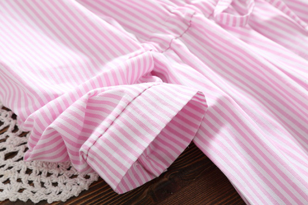 เดรสเชิ้ตแขนยาว เอวผูกจั๊ม แต่งปักลายวินเทจ (12290LM)