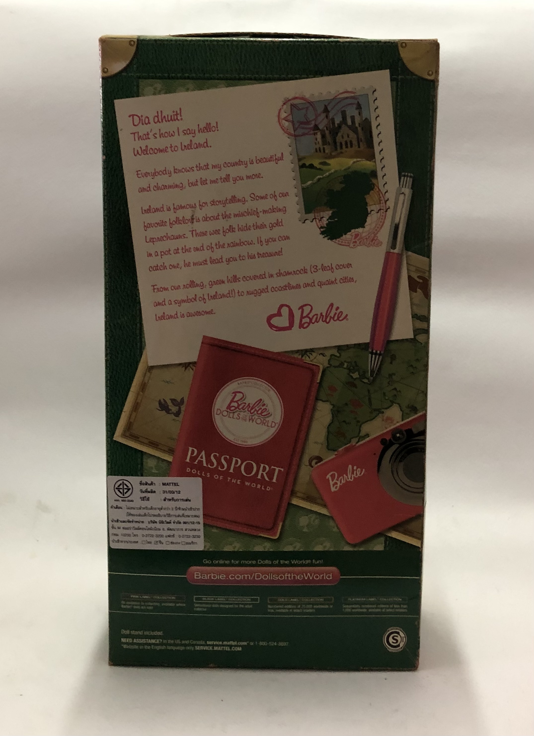 มือ1 เก่าเก็บในกล่อง **กล่องมีตำหนิ ตุ๊กตาบาร์บี้ รุ่น Dolls of the World ตุ๊กตาไอร์แลนด์ Ireland