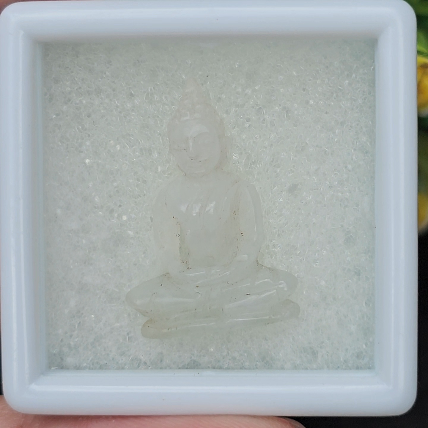 หยก แกะสลัก รูป พระ (Burmese jadeite) 15.37 กะรัต (cts.) หยก พม่า แท้