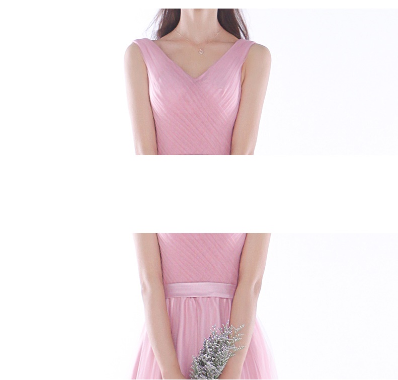 Pre-order ชุดเพื่อนเจ้าสาว สีชมพู กระโปรงตาข่าย เชือกผูกหลัง