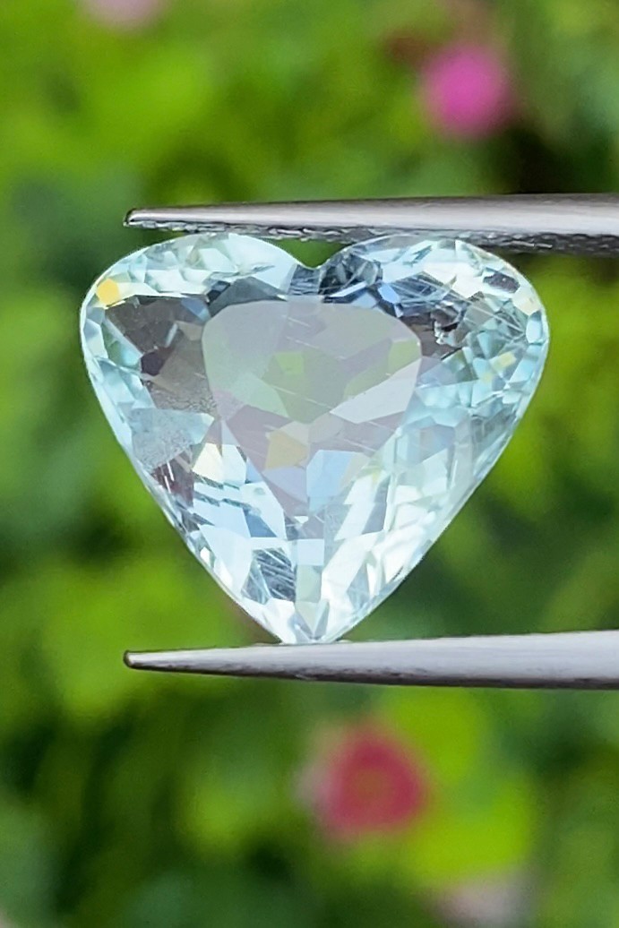 พลอย อความารีน Aquamarine 5.00 กะรัต (Cts.) พลอยแท้ อัญมณีมงคลประจําวันเกิด เครื่องประดับพลอย