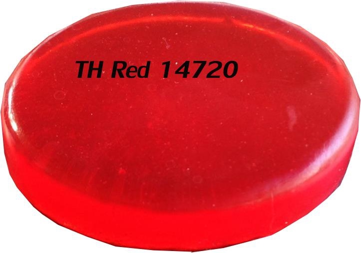 สีน้ำครอสเมติกสำหรับผสมในเบสสบู่ ให้สีแดงตามตัวอย่าง รหัสสีแดง 14720 (Red)บรรจุขวดละ 60 มล (ราคารวม Vat 7%)