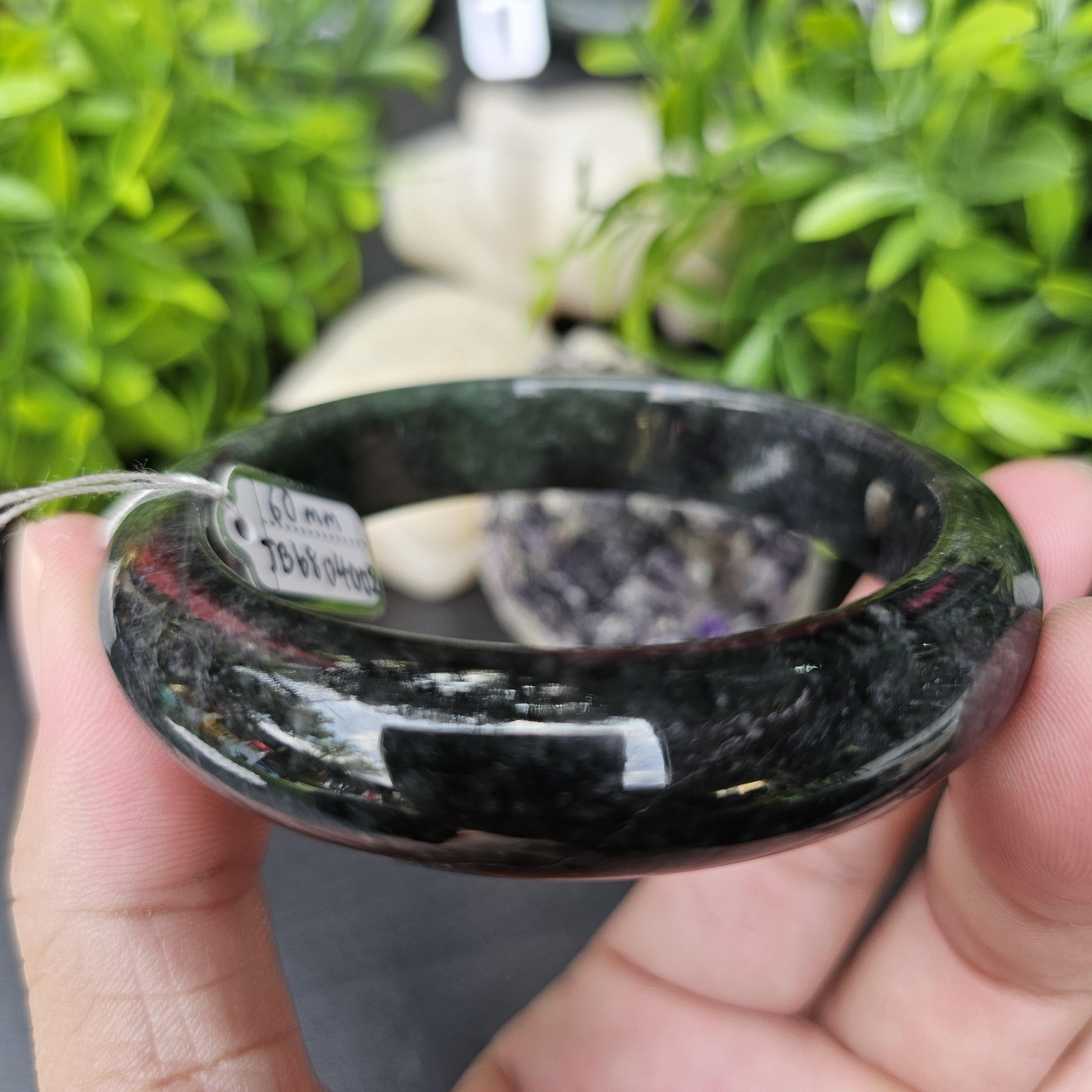 JB68041003 หยก พม่า แท้ Jade กำไลหยก 60 มม. (Jadeite bracelet) พม่า (Myanmar)