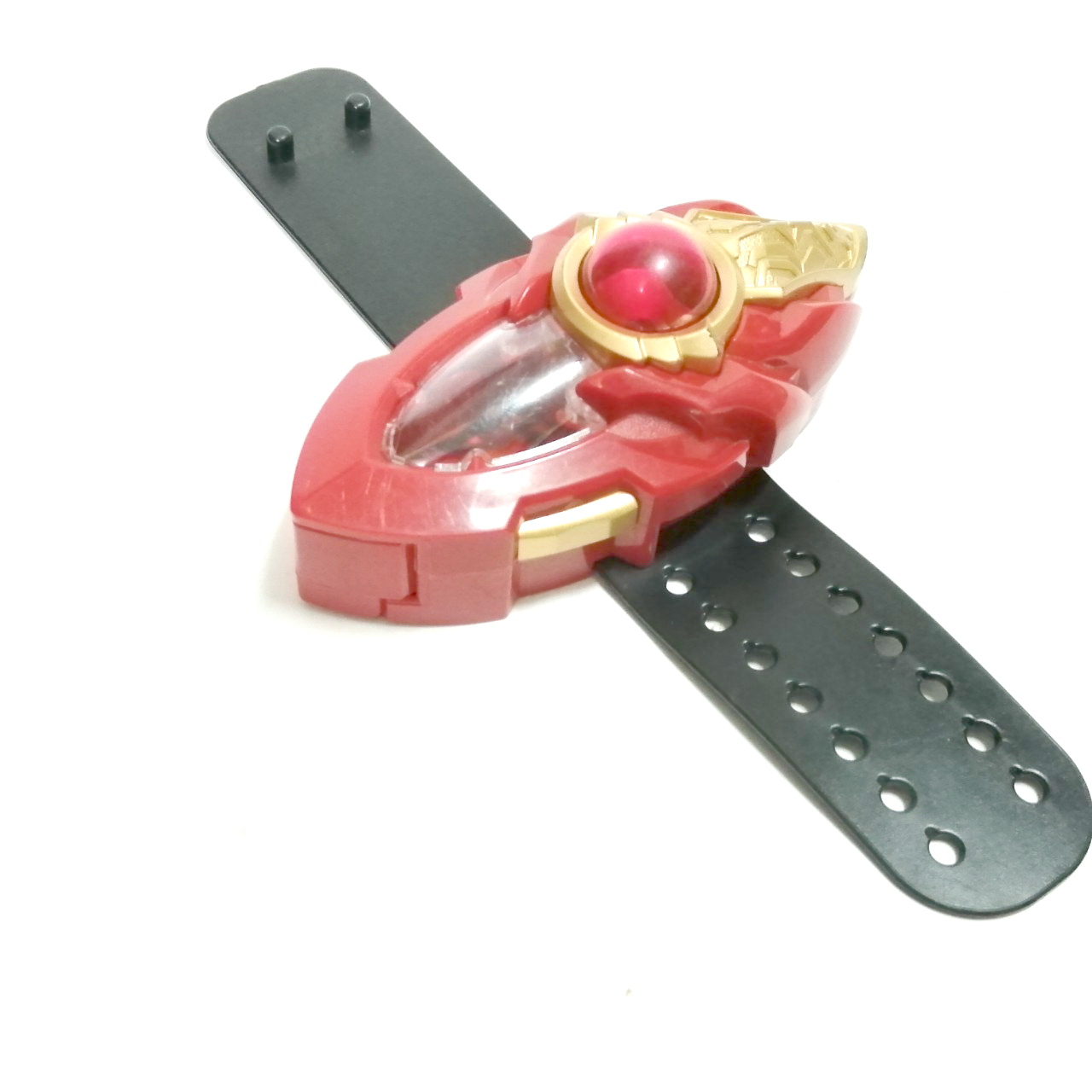 อุปกรณ์แปลงร่าง เมบิอุสเบรส จากอุลตร้าแมน #เมบิอุส ขนาดเล็ก พร้อมสายรัดข้อมือ *****ไม่ใช่งาน DX เป็นงาน SP กดปุ่ม มีไฟ มีสายข้อมือสีดำเป็นยาง มือสองสภาพดี ไฟติดปกติ ขนาดตามภาพ