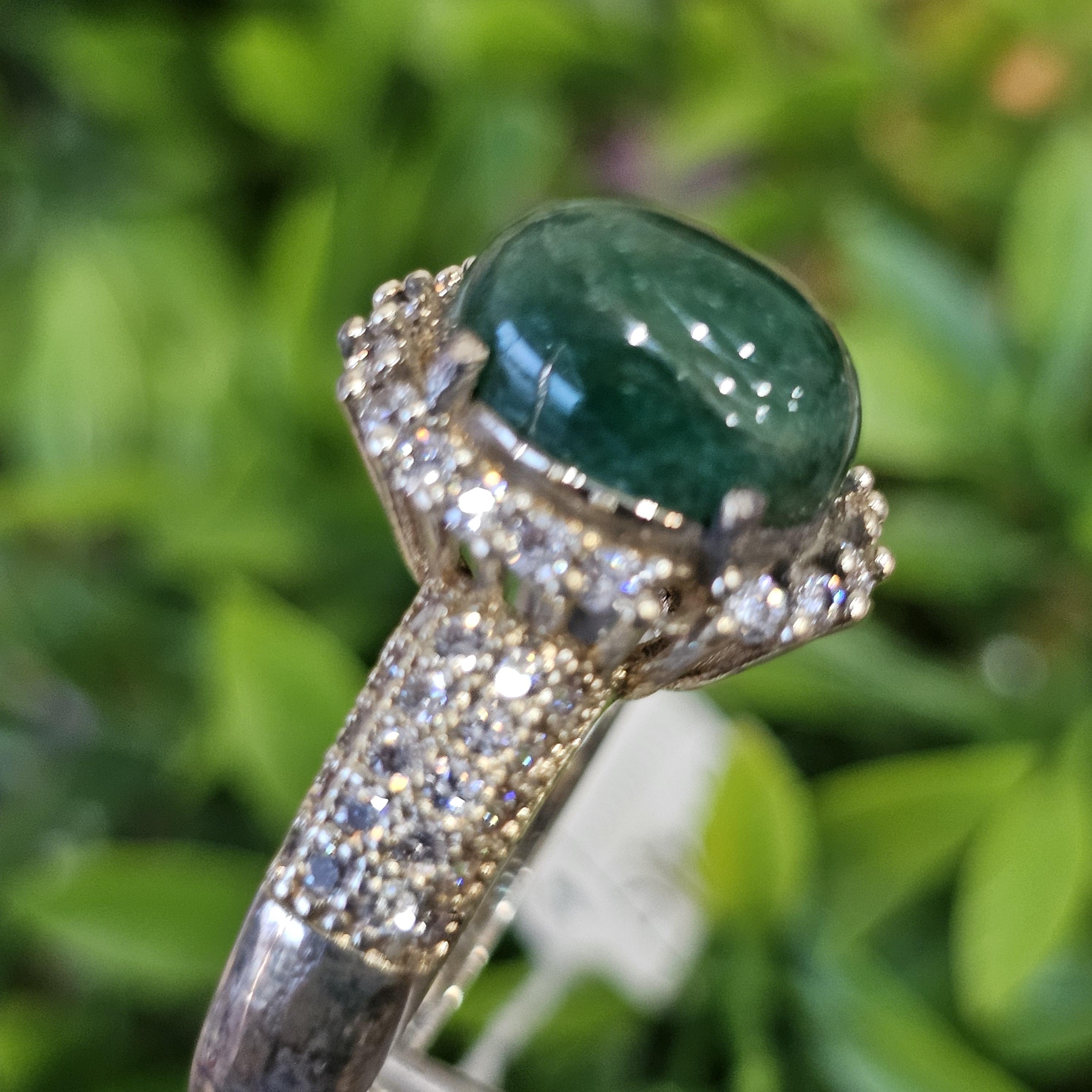 หยก พม่า แท้ Jade แหวนหยก (jadeite Ring) Size 60 ดิบ ไม่ผ่านการปรับปรุง (Type A) พม่า (Myanmar)