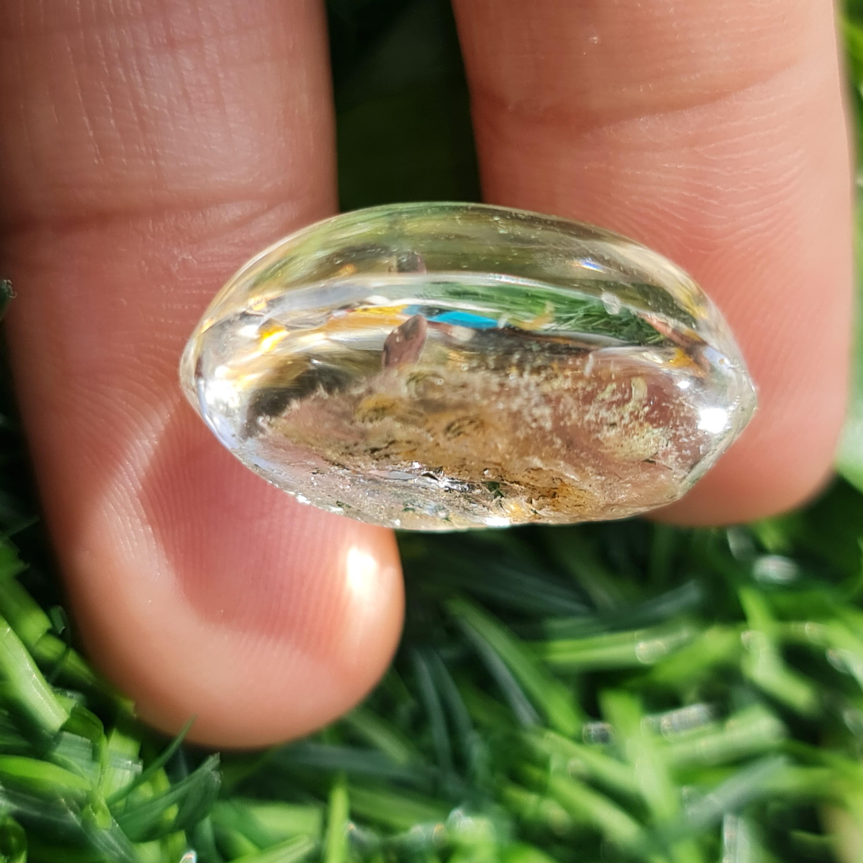 โป่งข่าม ควอตซ์ Rutilated Quartz 31.59 กะรัต Cts. พลอยแท้ อัญมณีมงคลประจําวันเกิด เครื่องประดับพลอย